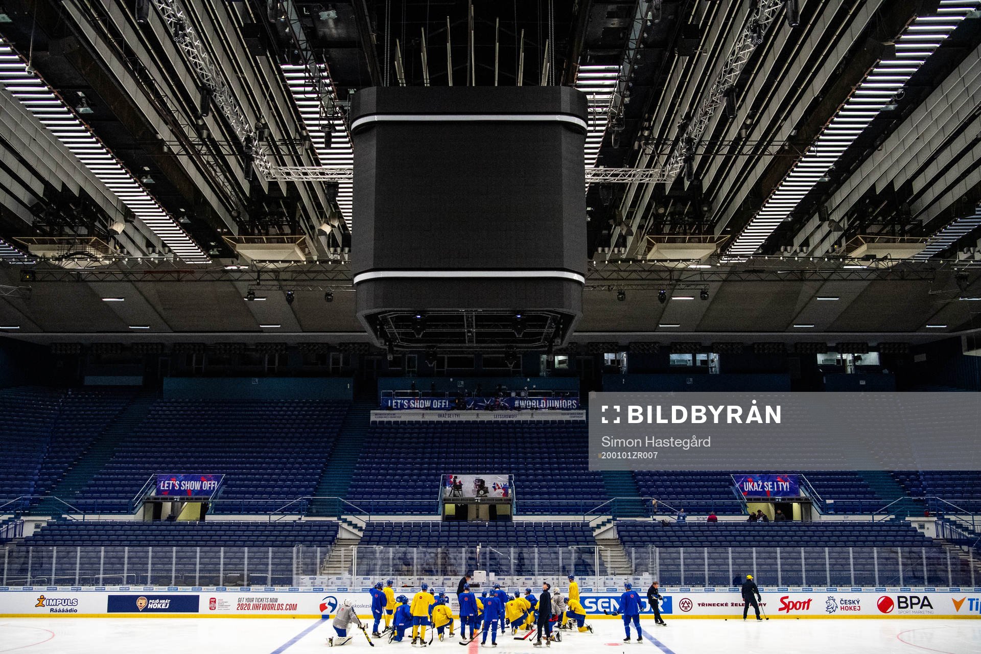 Players of team Sweden at a practice session