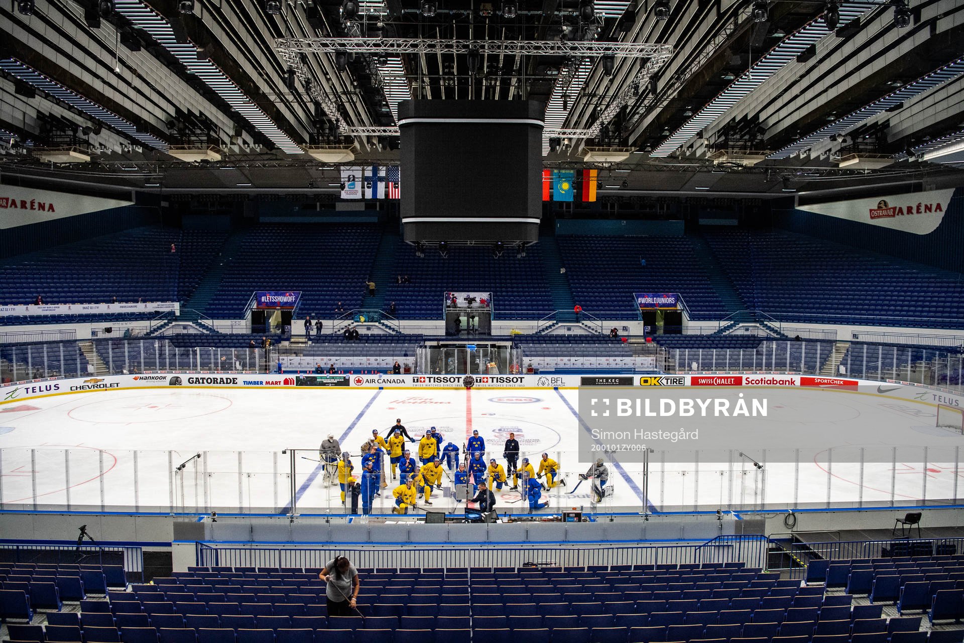Players of team Sweden at a practice session
