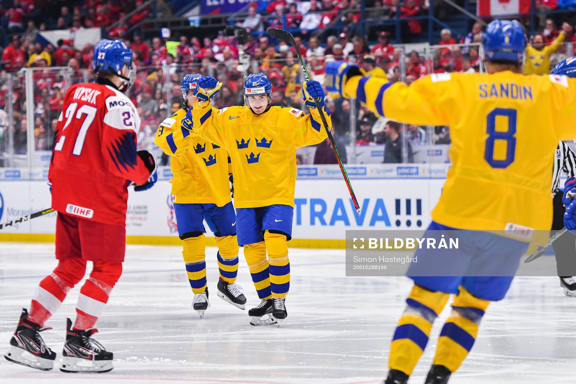 Nils Höglander of Sweden celebrates