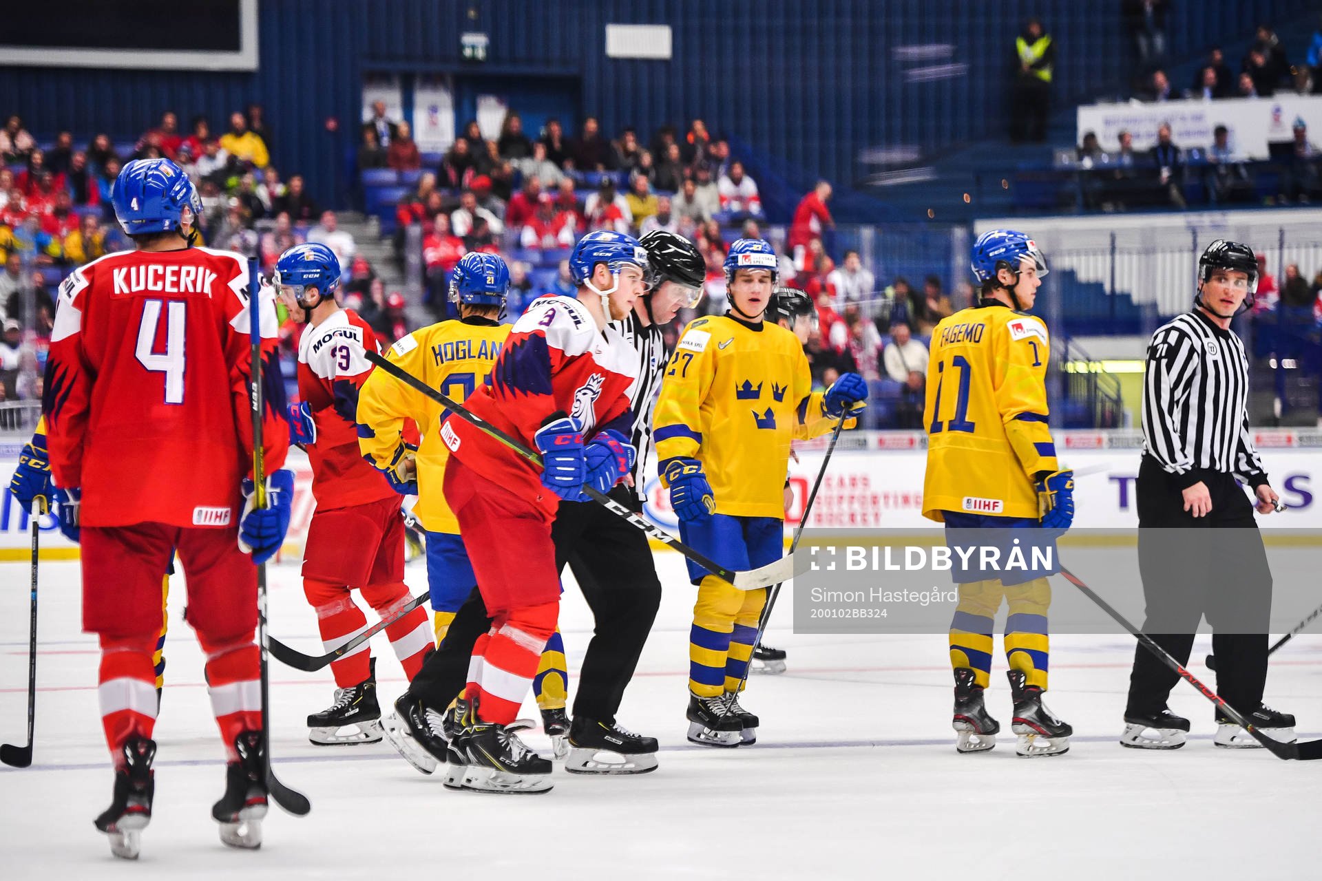 Karel Klikorka of Czech Republic leaves the ice