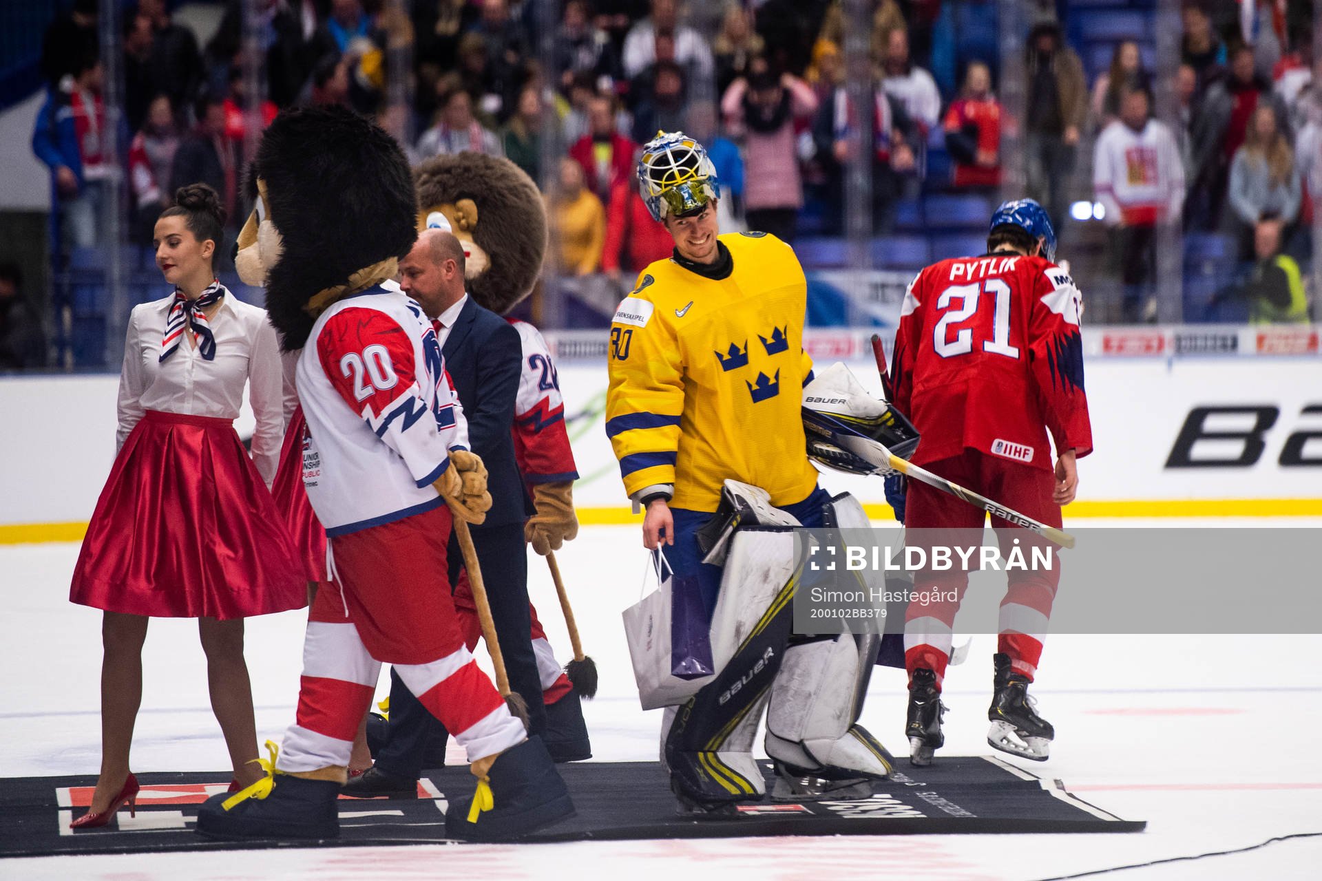 Goalkeeper Hugo Alnefelt of Sweden celebrates