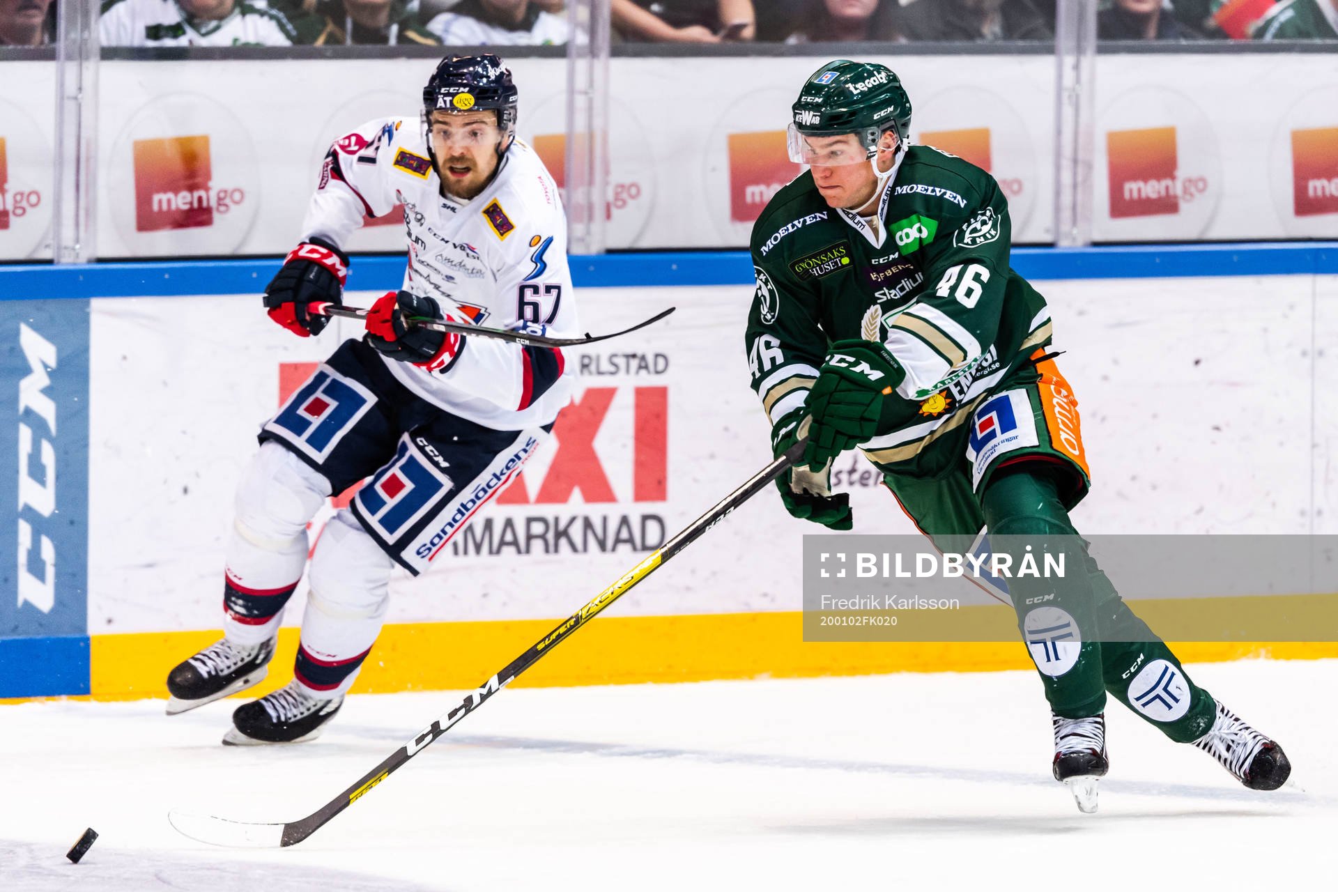 Linköpings Jarno Kärki och Färjestads Michael Latta