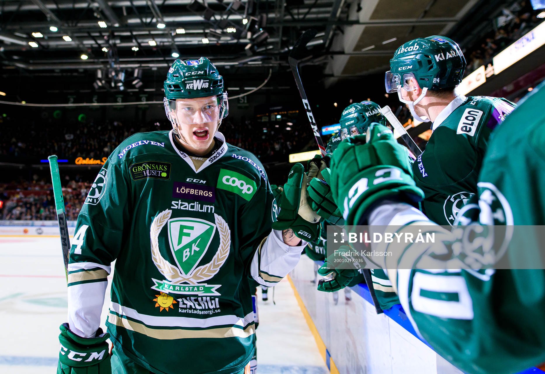 Färjestads Victor Ejdsell jublar