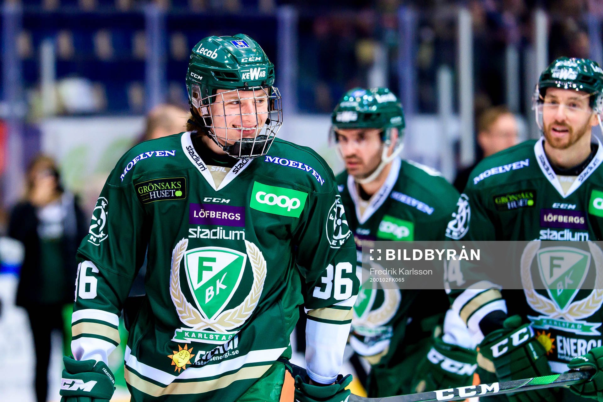Färjestads Noah Andersson jublar