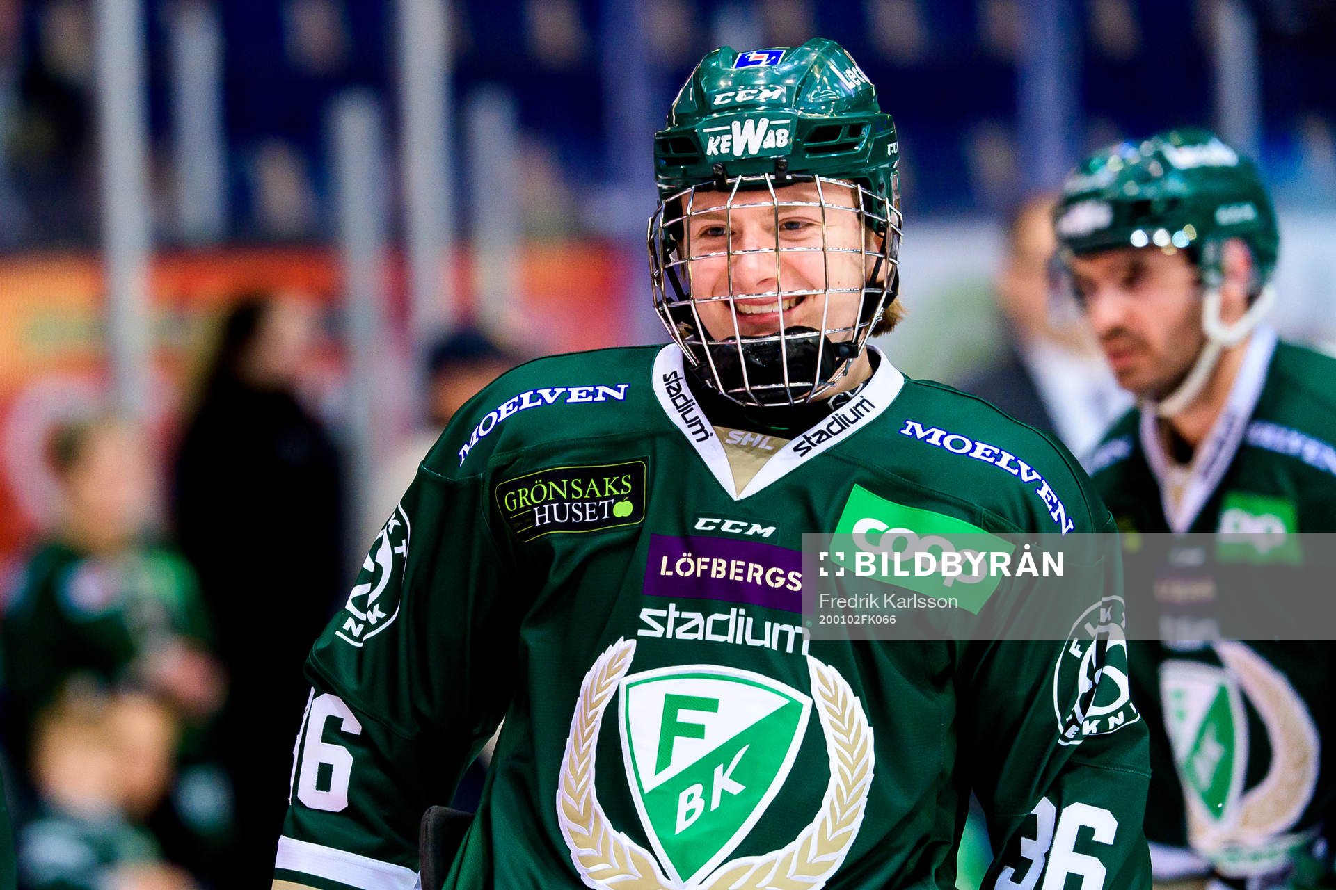 Färjestads Noah Andersson jublar