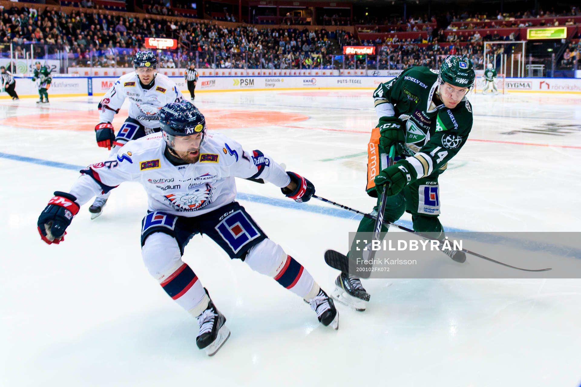 Linköpings Jonas Holös och Färjestads Victor Ejdsell
