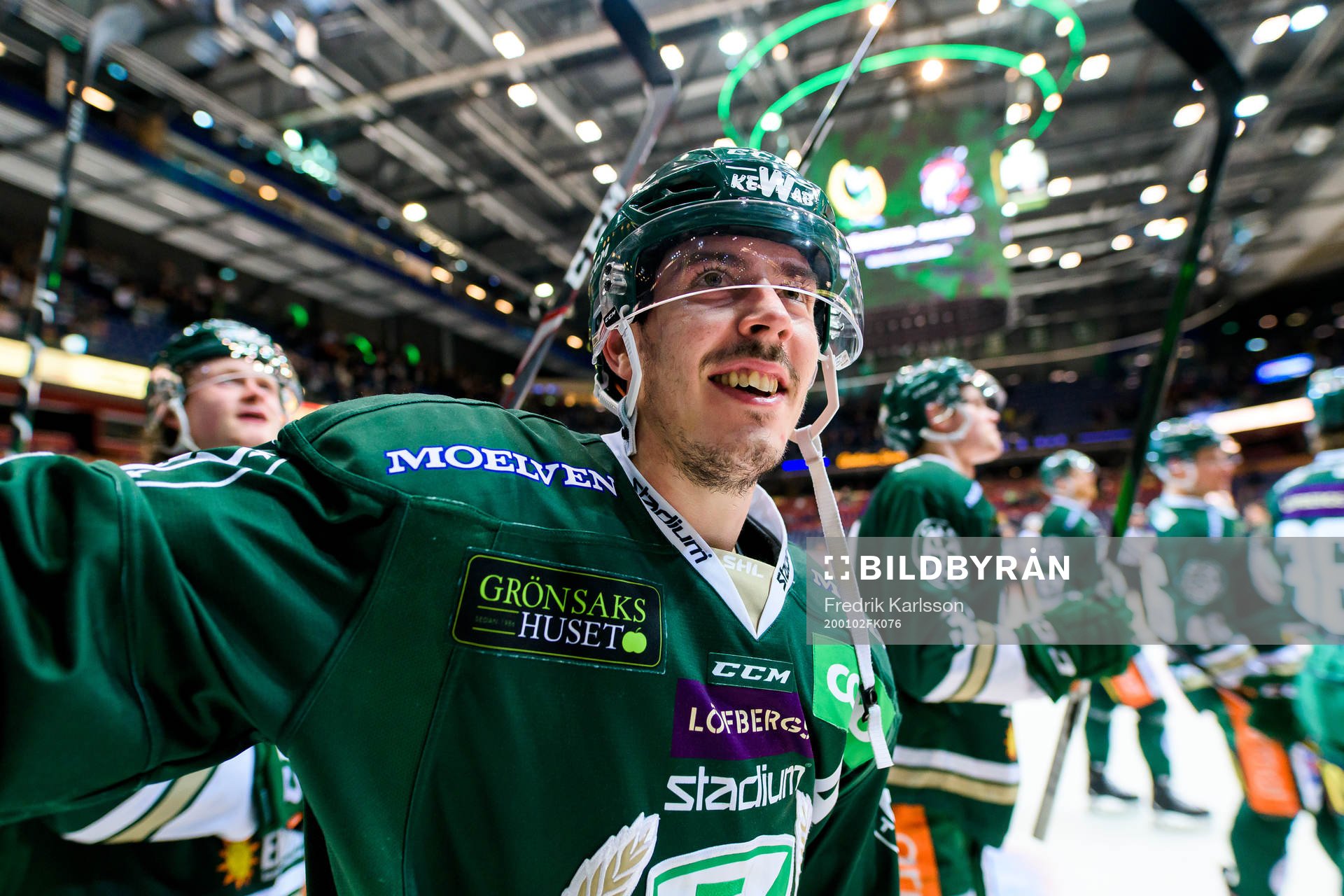 Färjestads Sebastian Erixon jublar