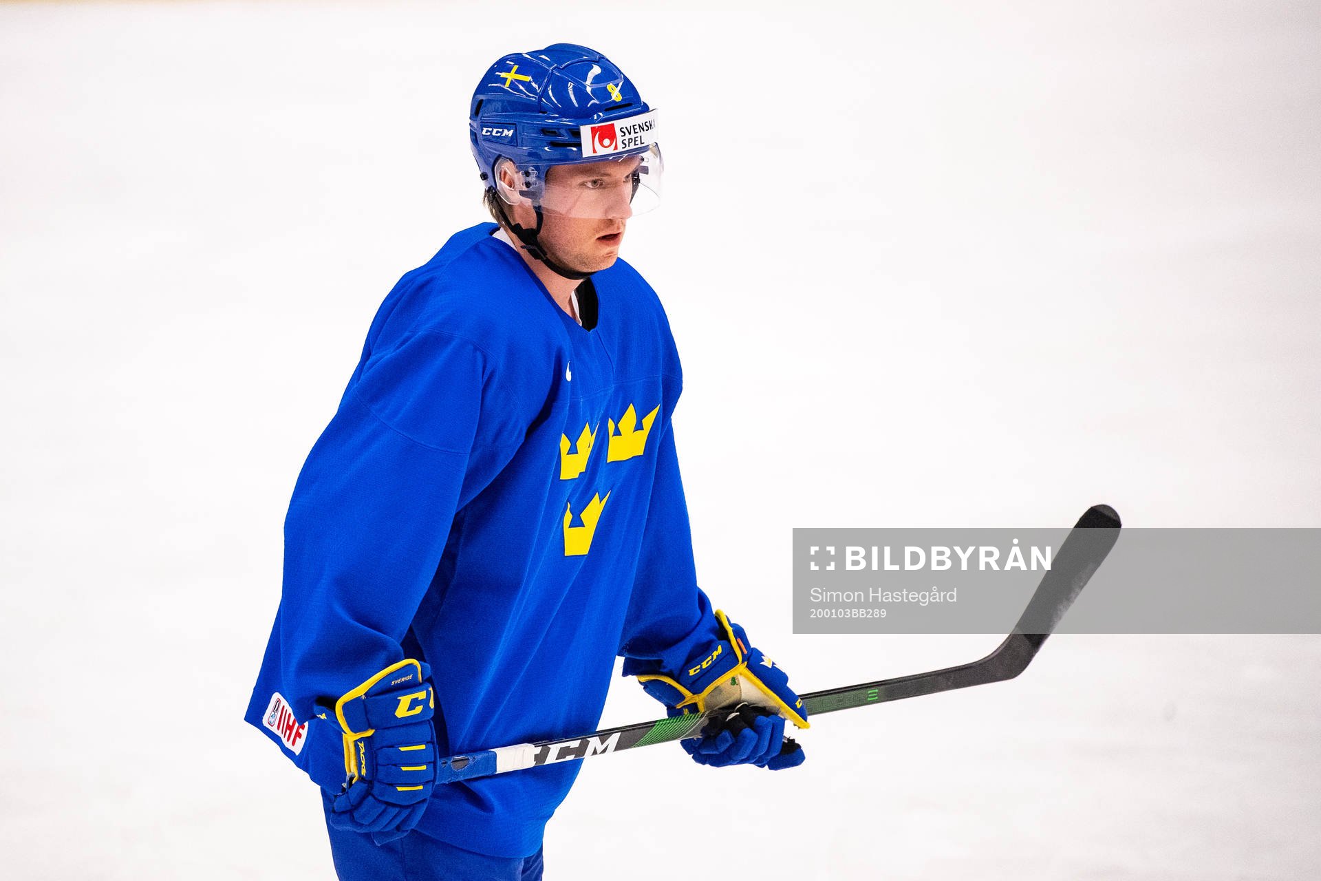 Rasmus Sandin of Sweden at a practice session