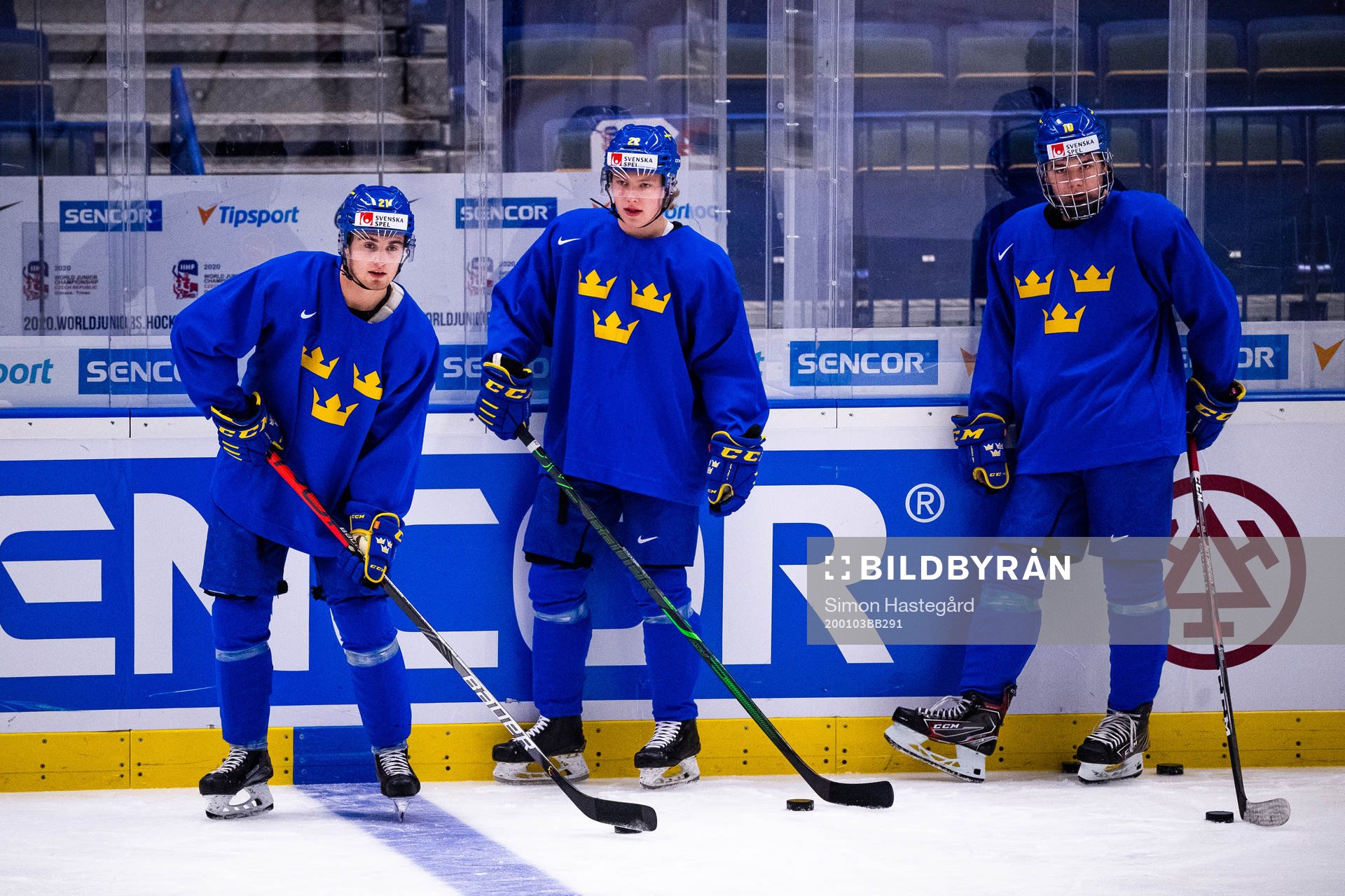 Nils Höglander , Karl Henriksson and Alexander Holtz of