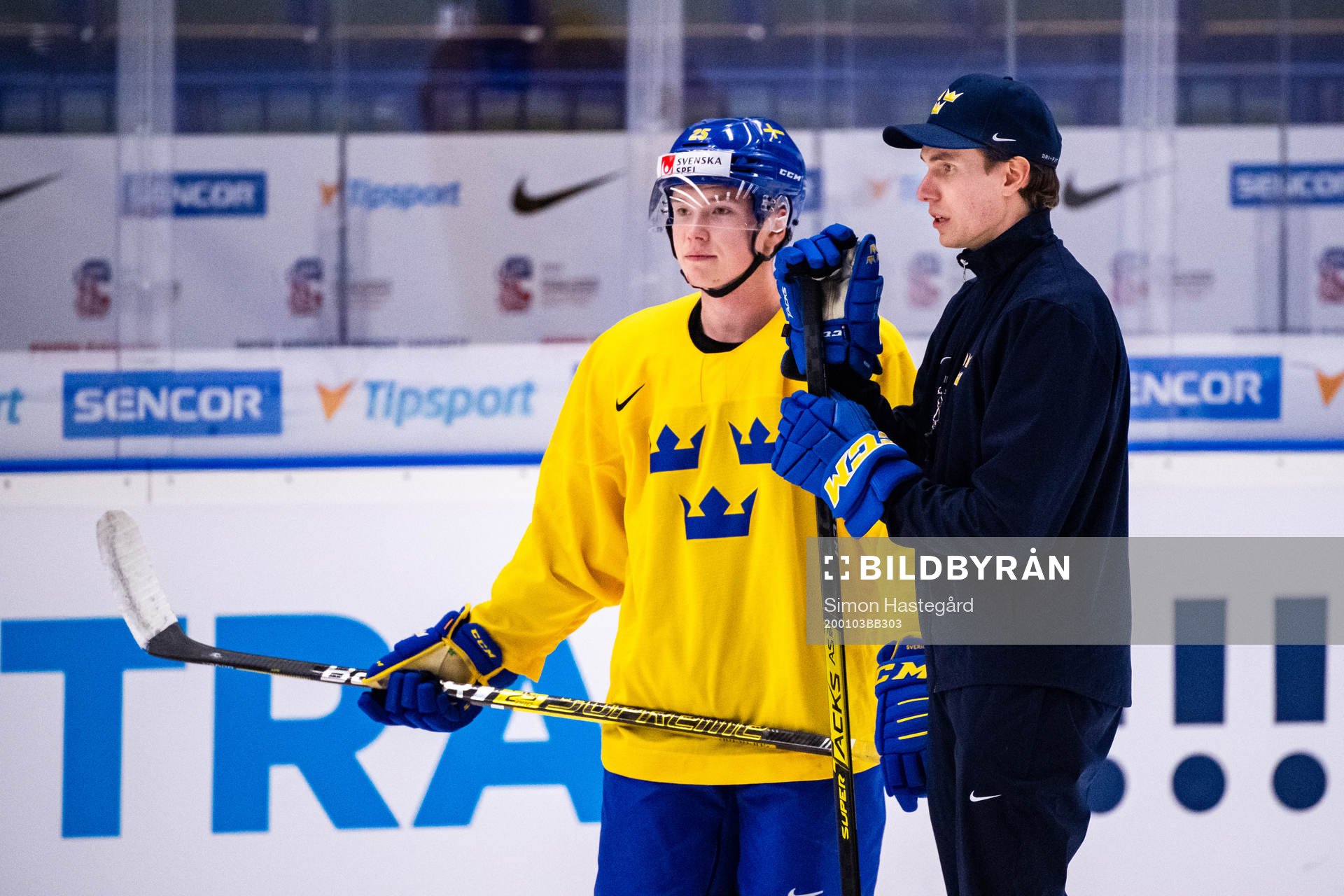 Linus Öberg and Joel Rönnmark, Assistant coach of Sweden