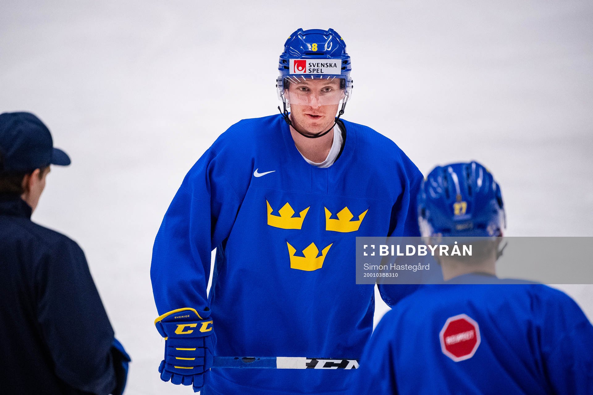 Rasmus Sandin of Sweden at a practice session