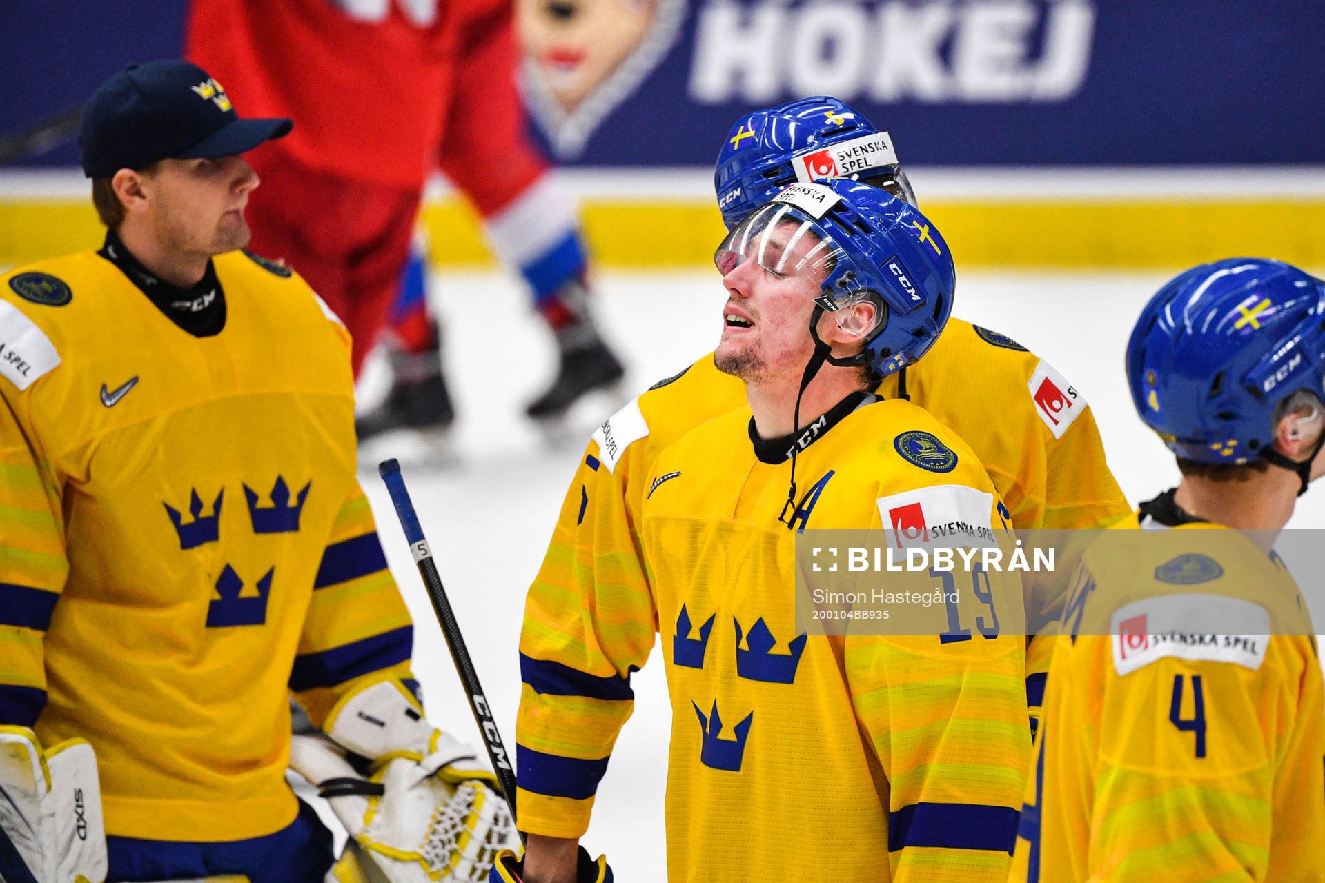 David Gustafsson of Sweden looks dejected