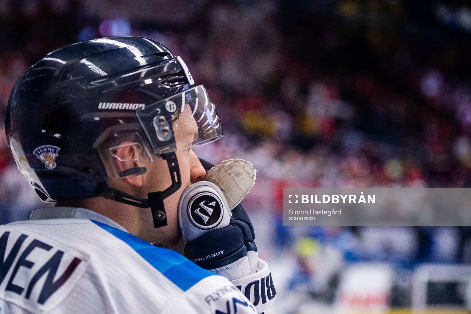 Toni Utunen of Finland looks dejected