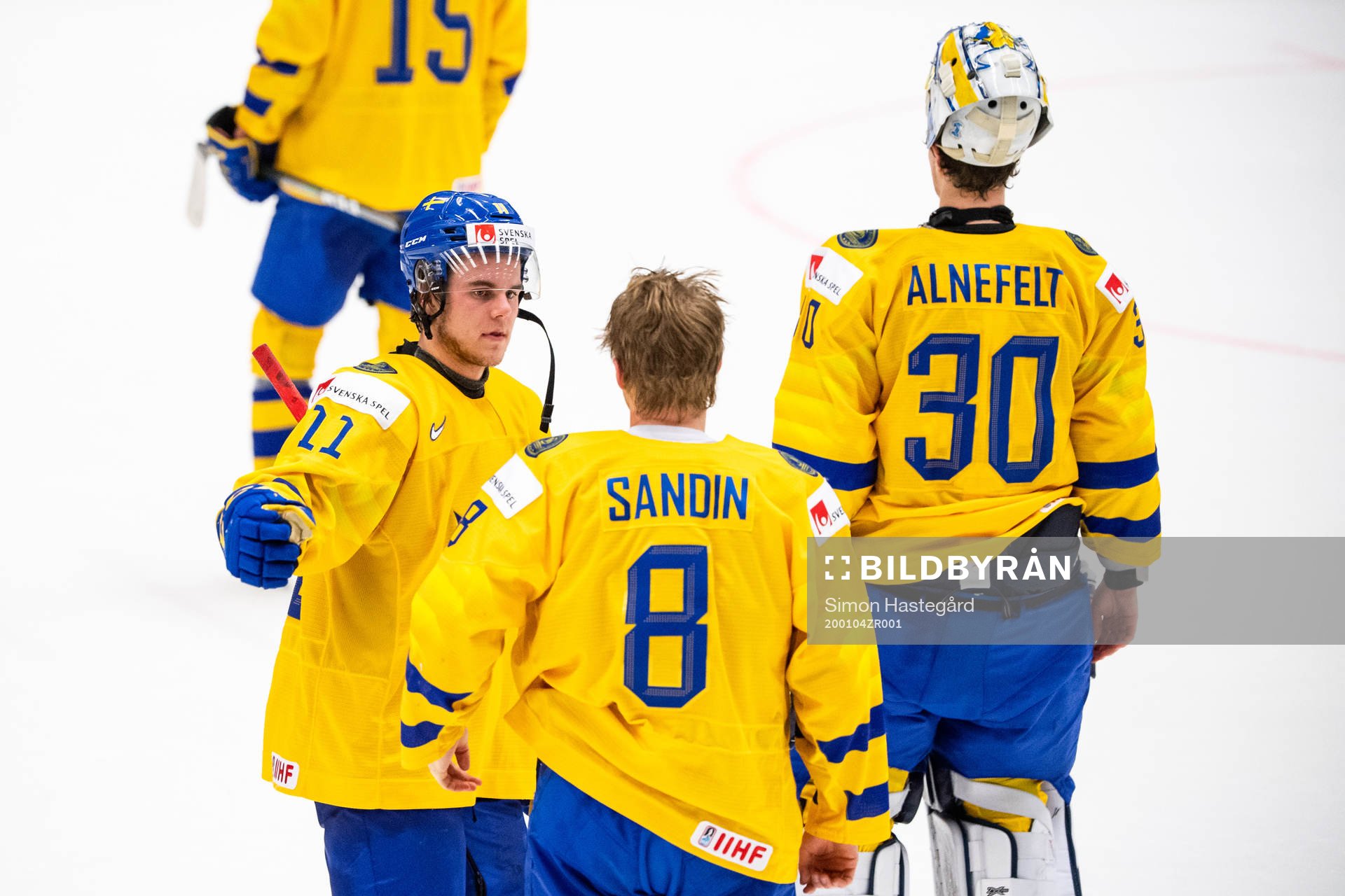 Samuel Fagemo , Rasmus Sandin and goalkeeper Hugo Alnefelt