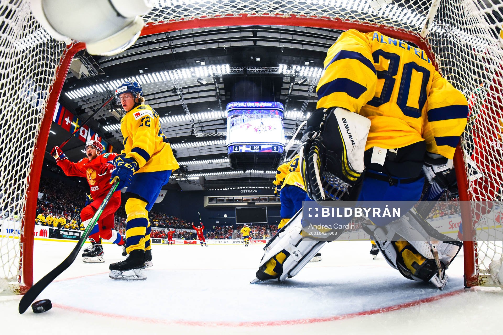 Russia's Ivan Morozov (not pictured) scores the 5-4