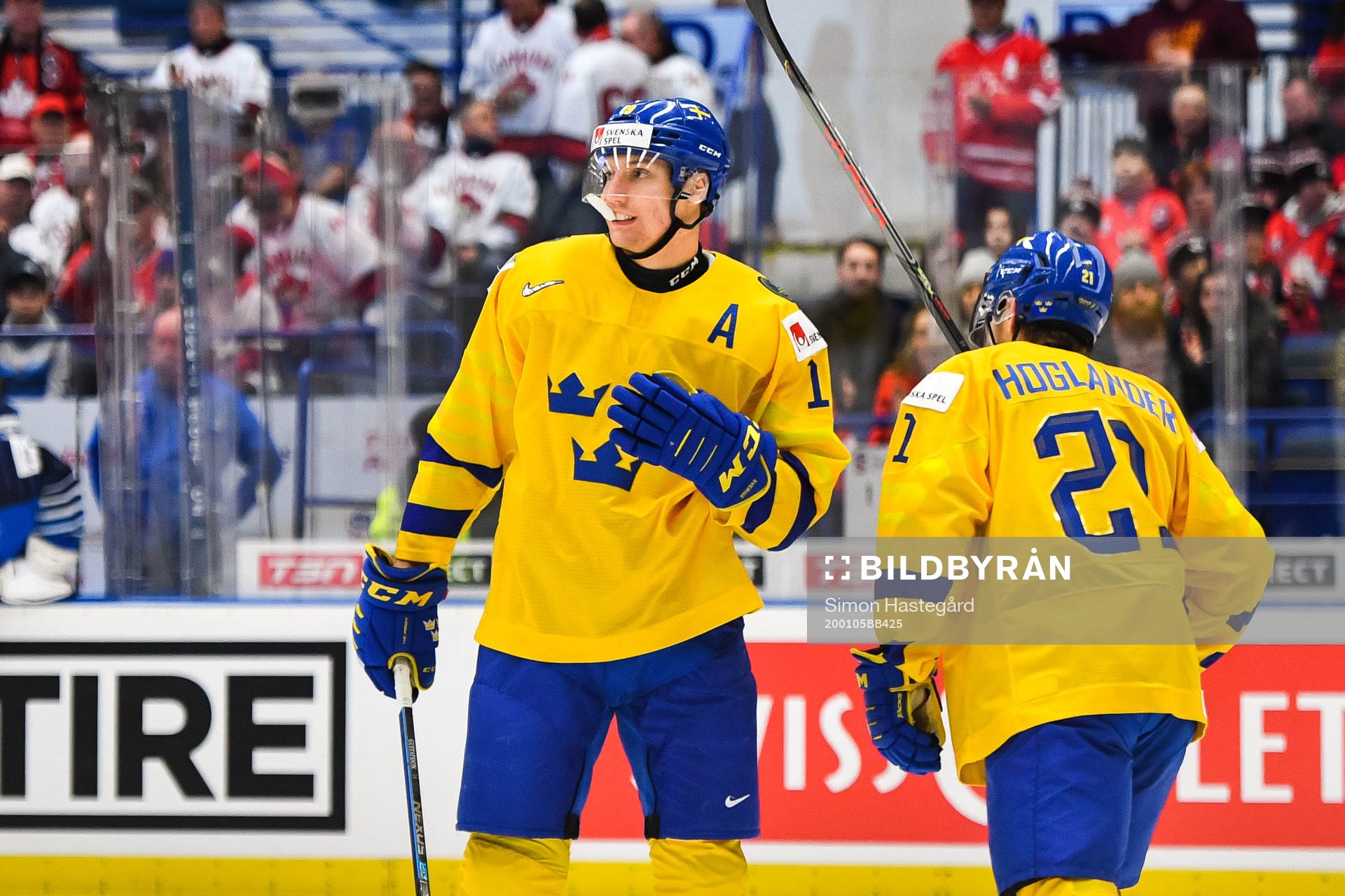 David Gustafsson and Nils Höglander of Sweden look dejected
