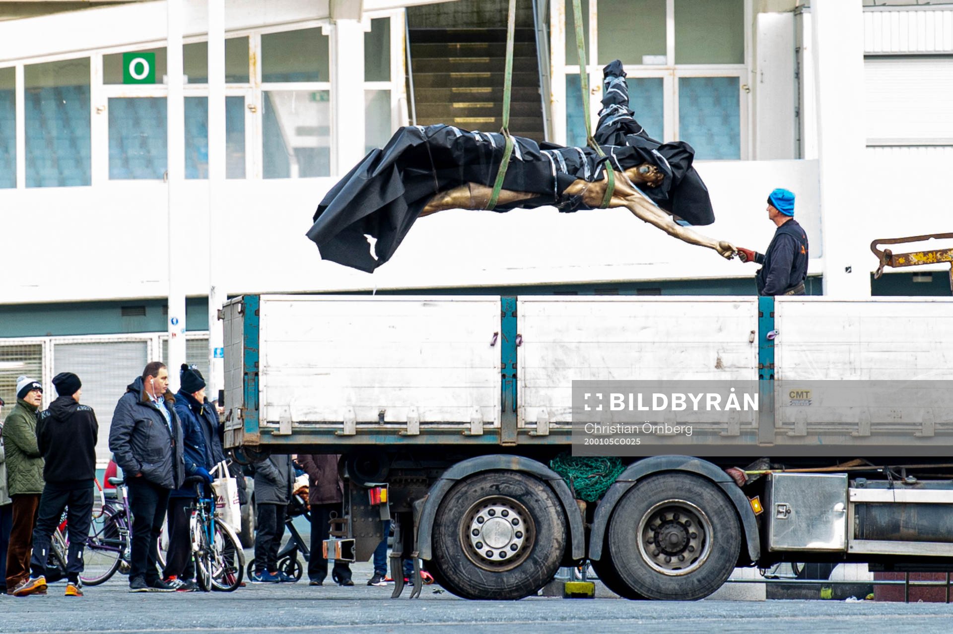 The statue of Zlatan Ibrahimovic has been vandalized,