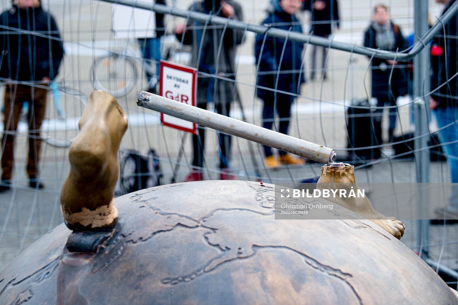 The statue of Zlatan Ibrahimovic has been vandalized,