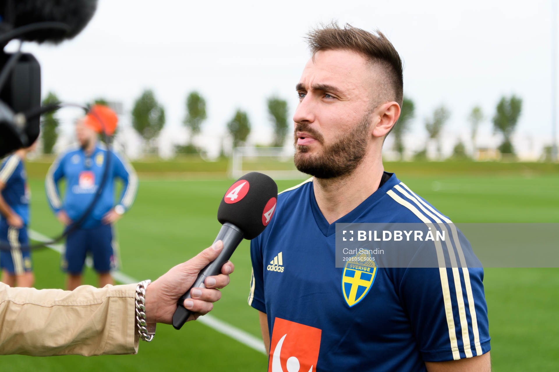 Muamer Tankovic is being interviewed after a training session with the Swedish national team on January 5, 2020 in Doha.
