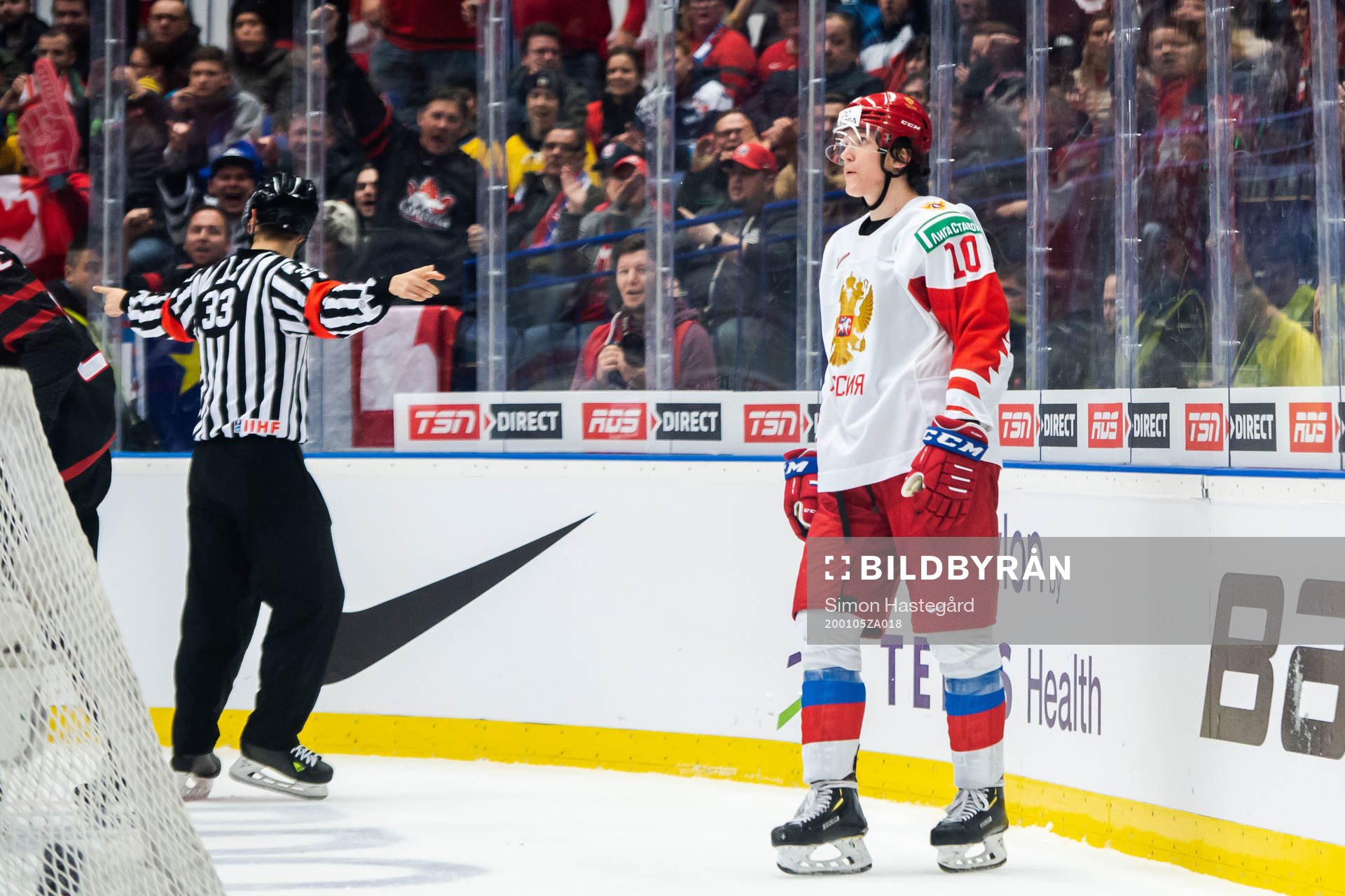 Dmitri Voronkov of Russia looks dejected
