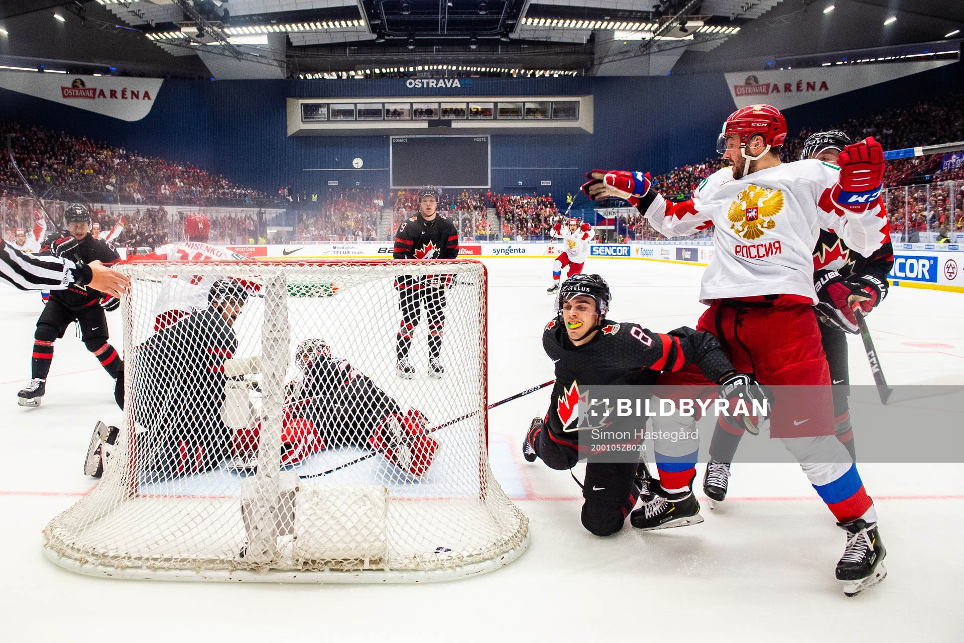 Grigori Denisenko of Russia scores the 1-2 goal behind