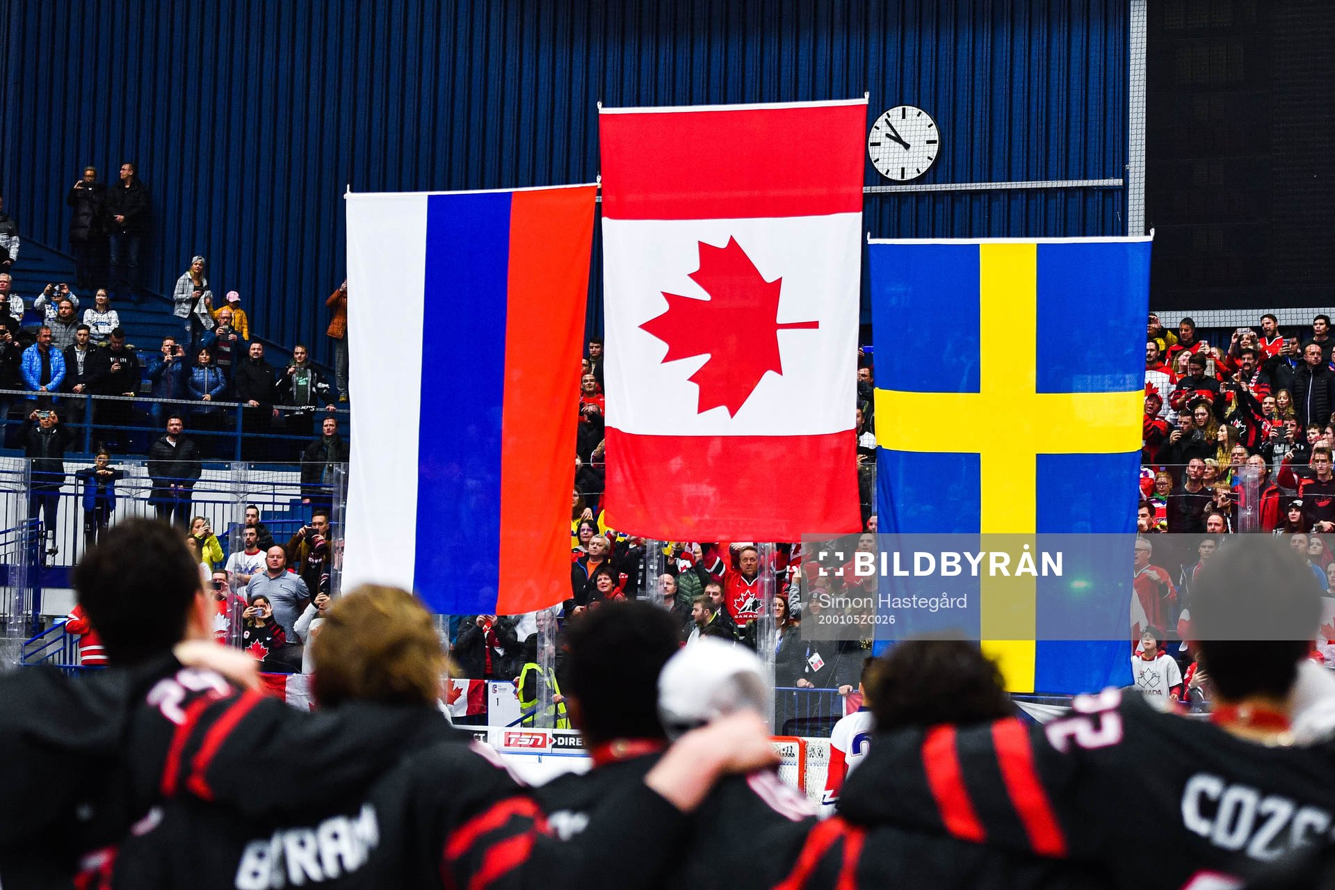 Flags of Russia, Canada and Sweden