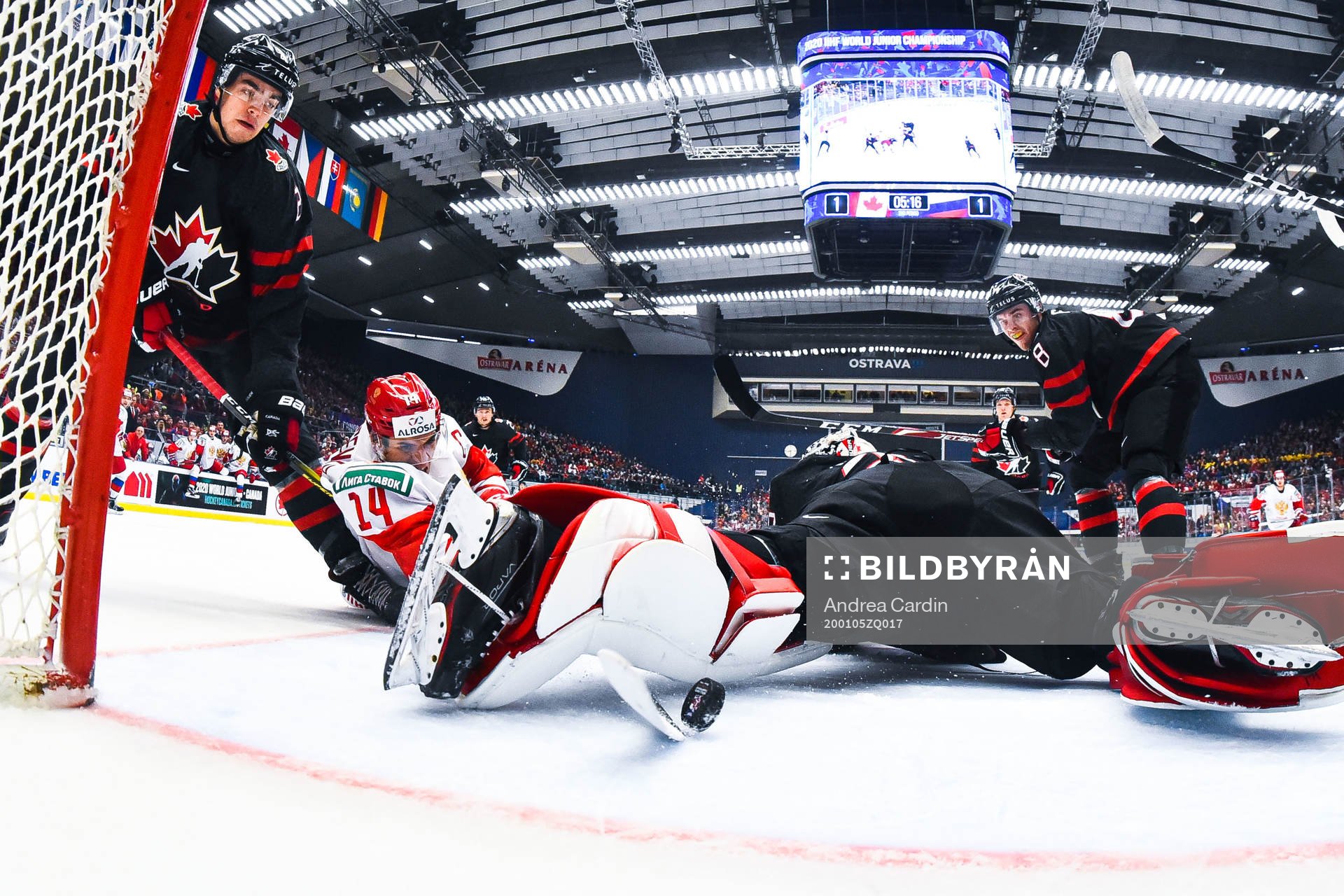 Grigori Denisenko of Russia scores the 1-2 goal