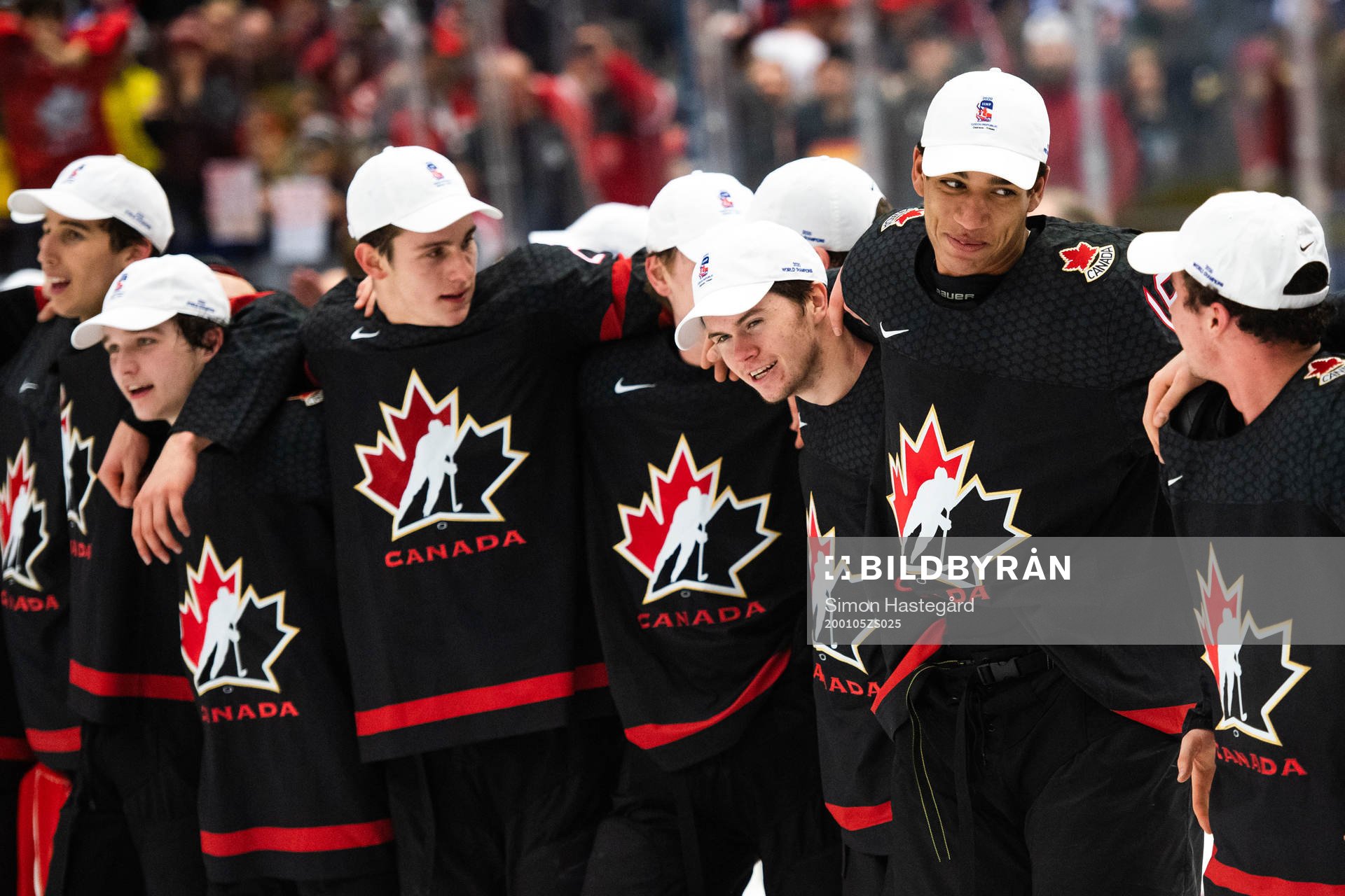 Connor McMichael of Canada celebrates