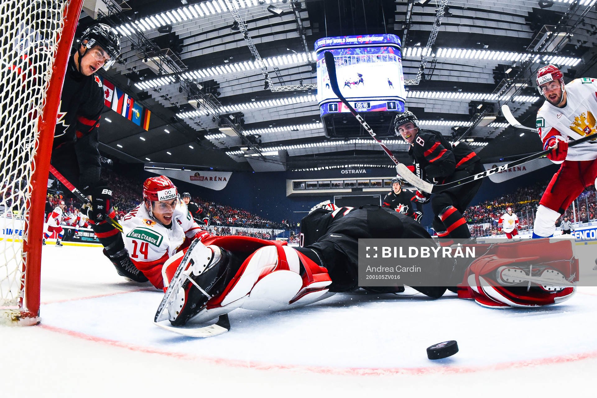 Grigori Denisenko of Russia scores the 1-2 goal