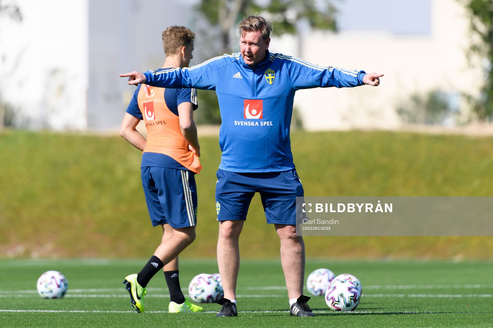 Assistant coach Peter Wettergren during a training session with the Swedish national team on January 6, 2020 in Doha.