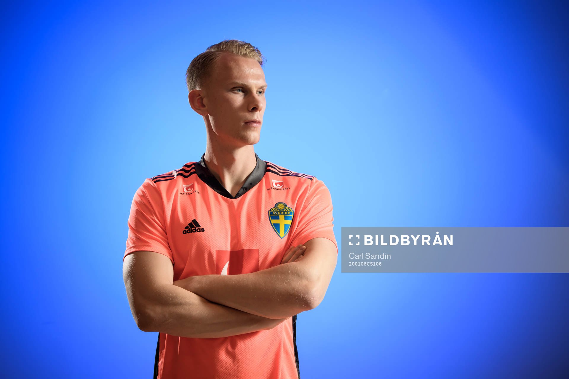 Sweden’s goalkeeper Pontus Dahlberg poses for a portrait