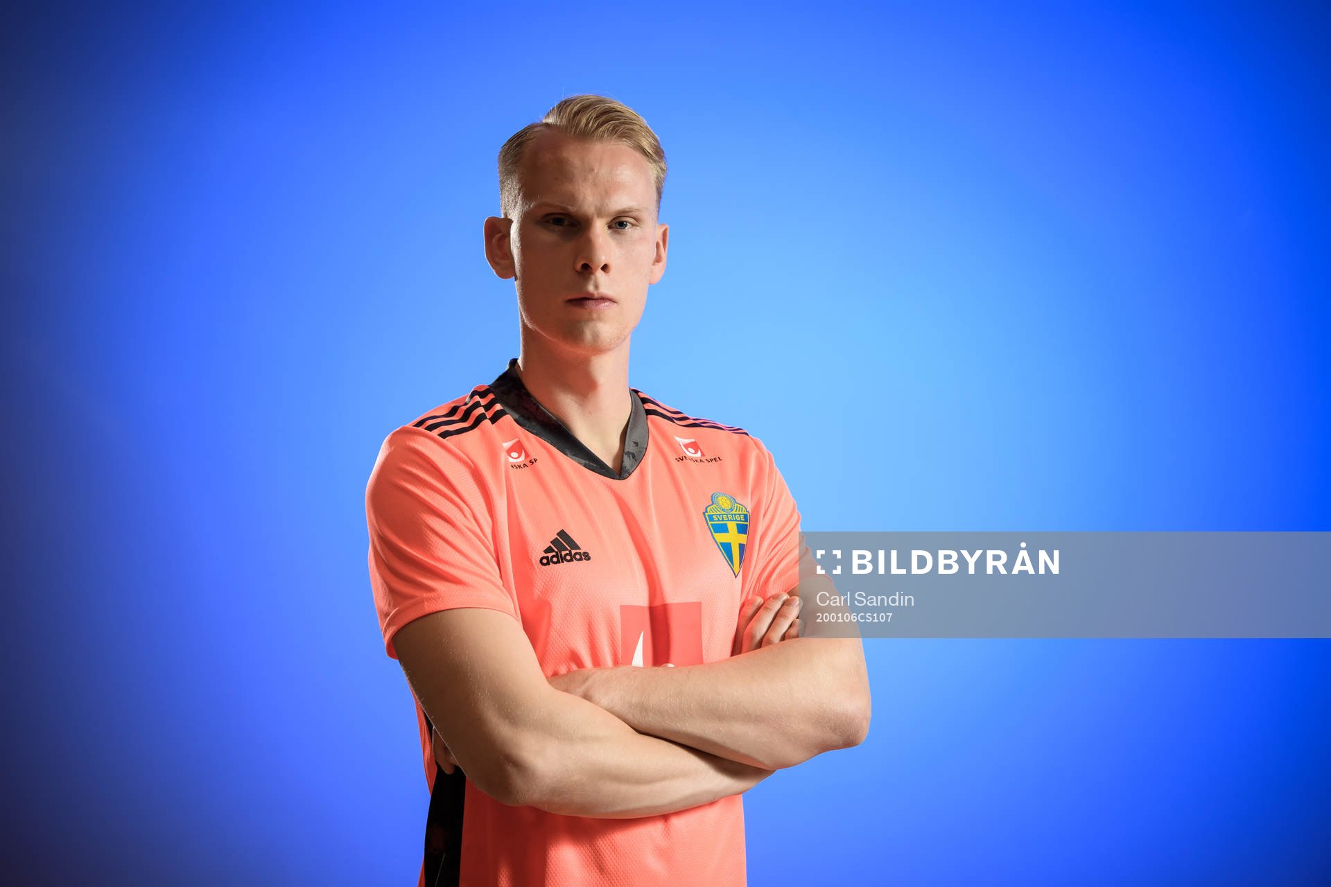 Sweden’s goalkeeper Pontus Dahlberg poses for a portrait