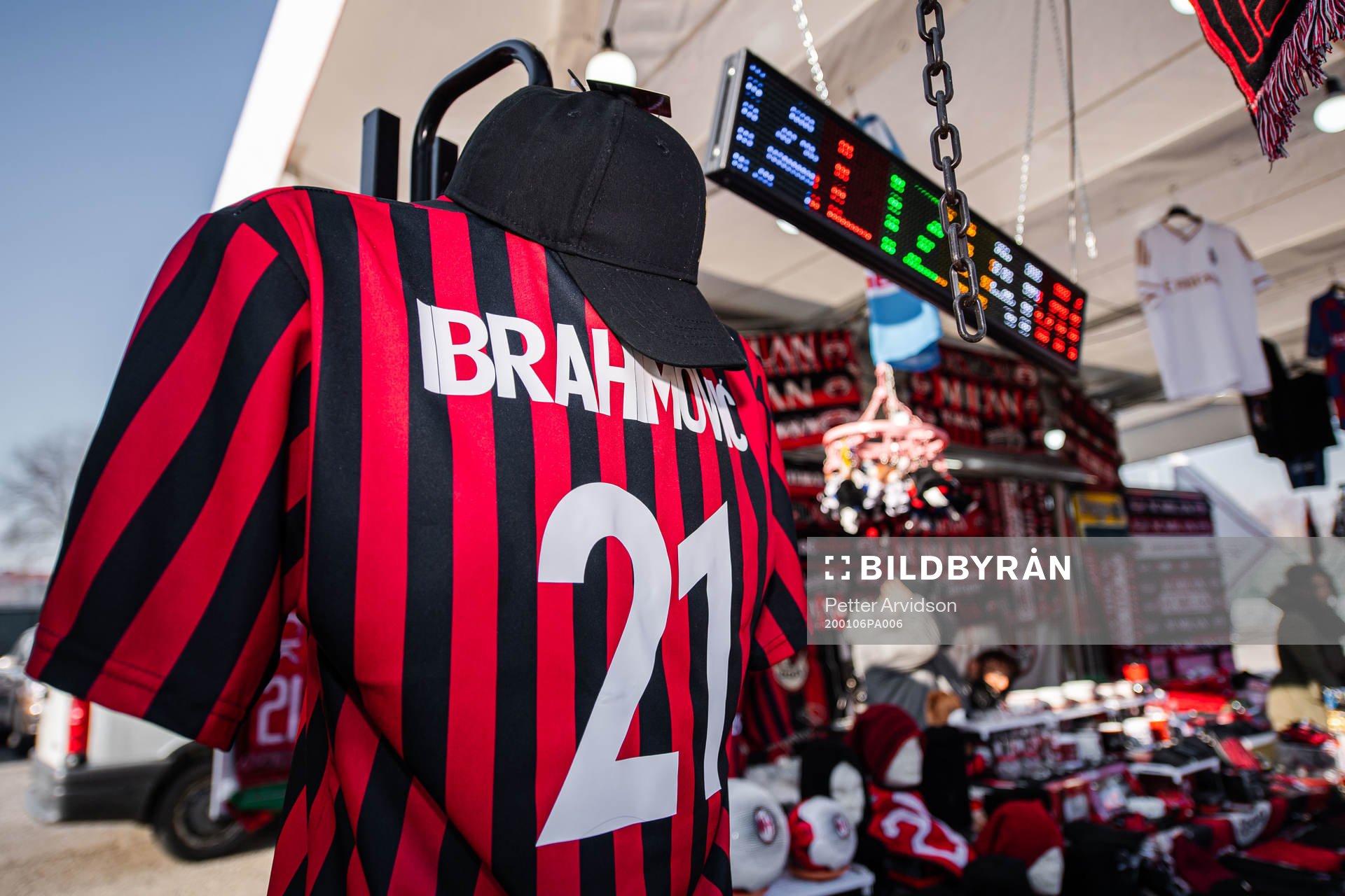The jersey of Zlatan Ibrahimović of Milan outside of San