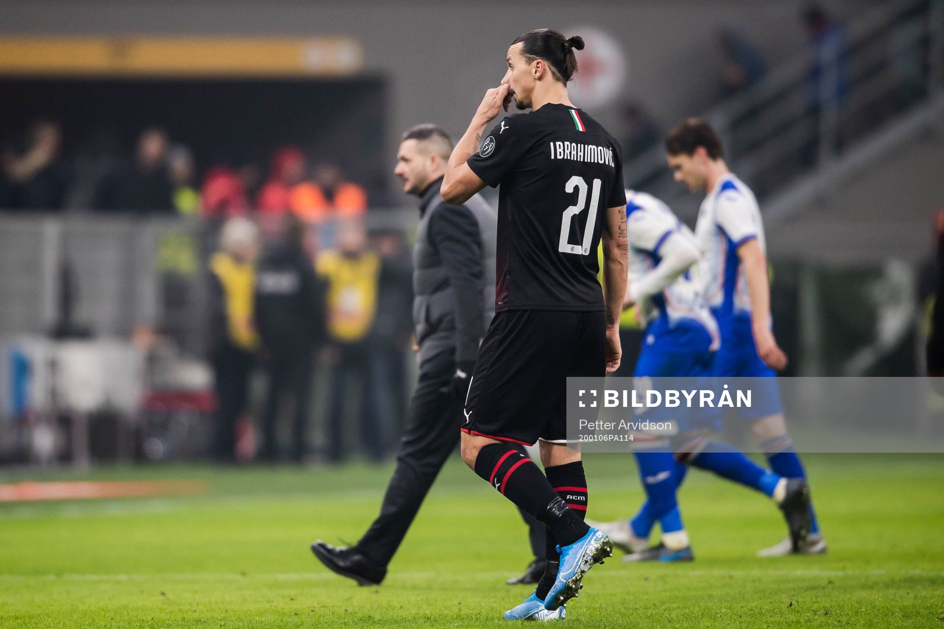 Zlatan Ibrahimovic of Milan looks dejected