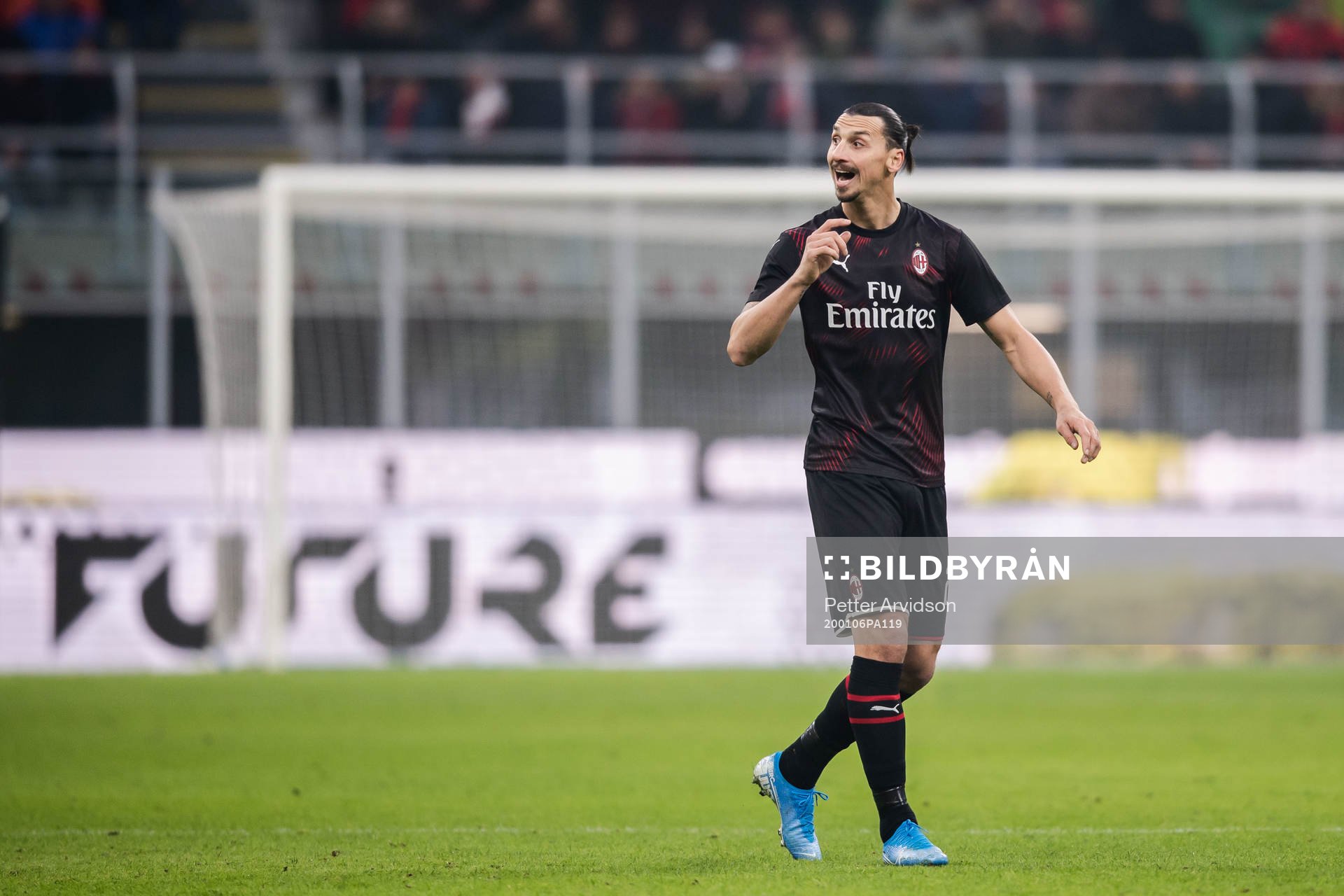 Zlatan Ibrahimovic of Milan reacts