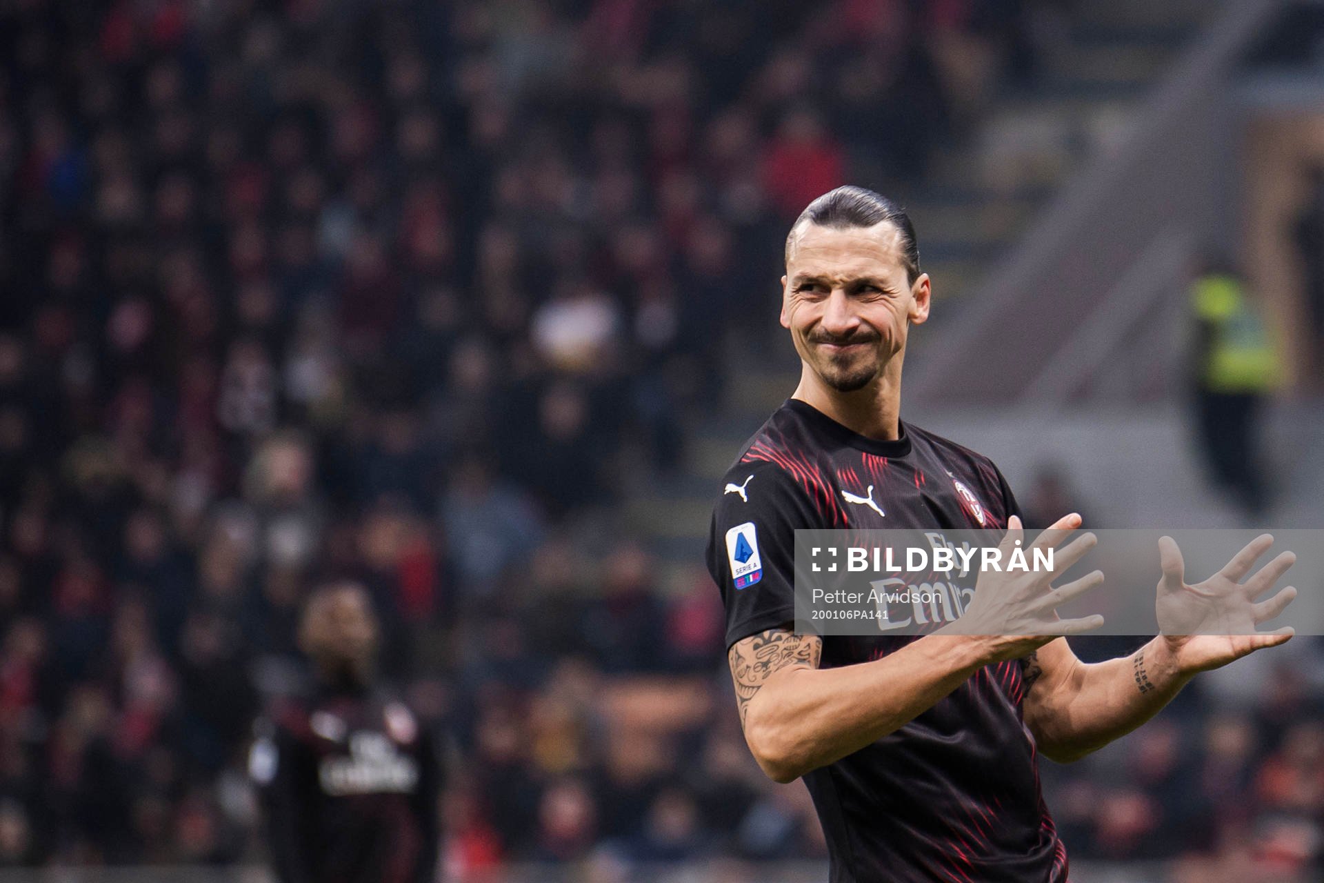 Zlatan Ibrahimovic of Milan reacts