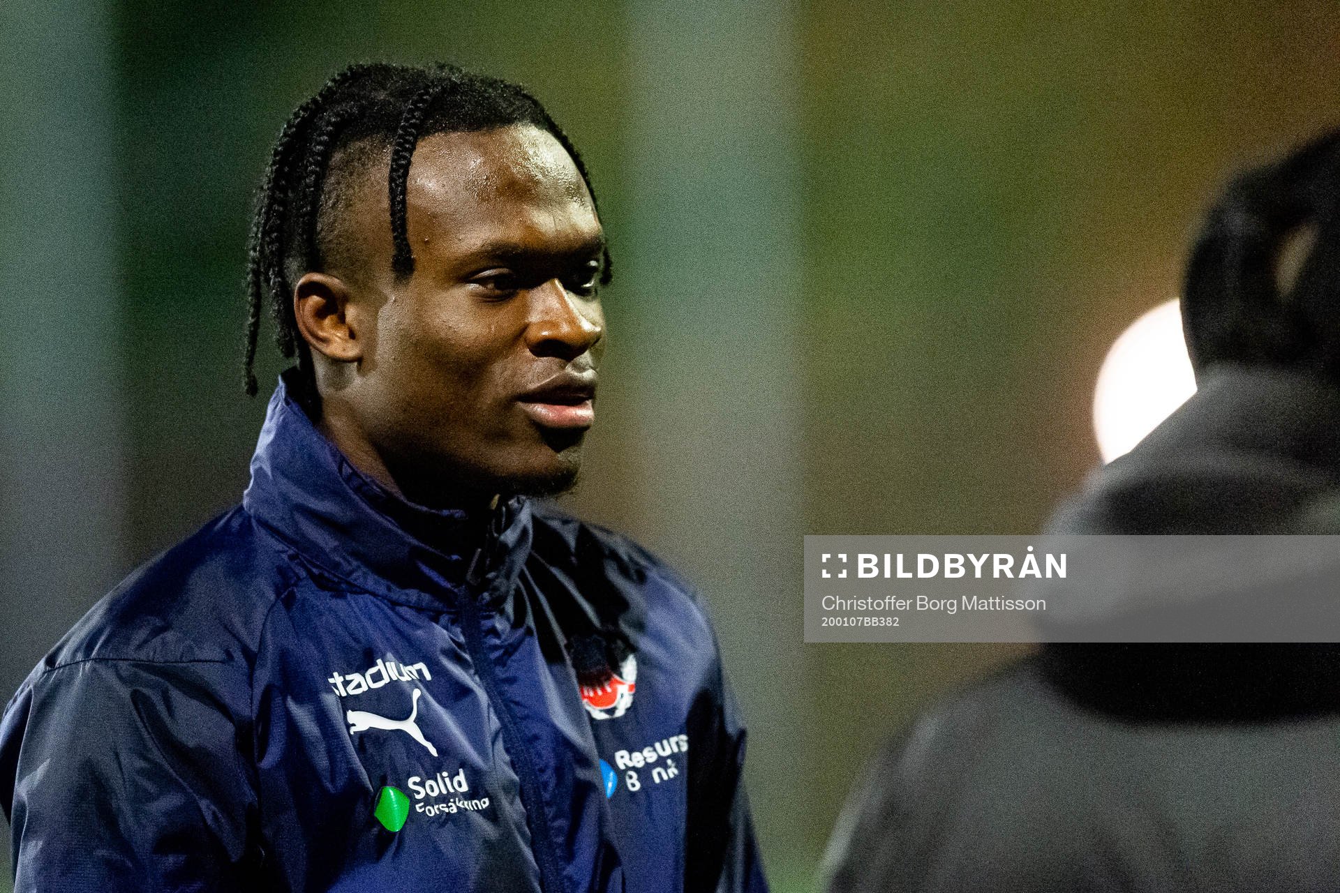Noel Mbo under en fotbollsträning med Helsingborg den 7 januari 2020 i Helsingborg.