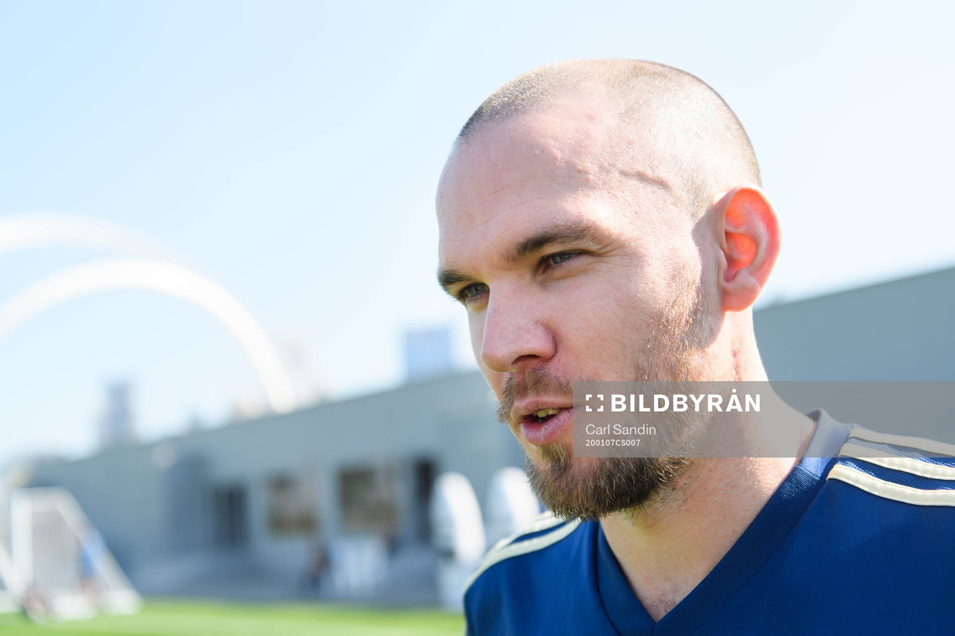 Marcus Danielson is being interviewed after a training session with the Swedish national team on January 7, 2020 in Doha.
