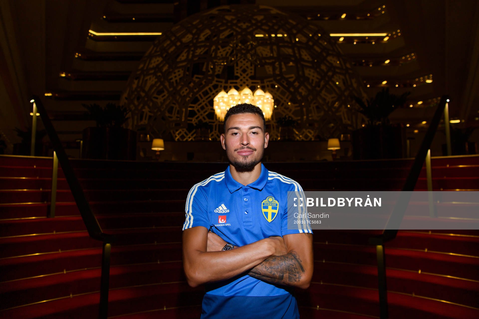 Jordan Larsson of Sweden poses for at portrait