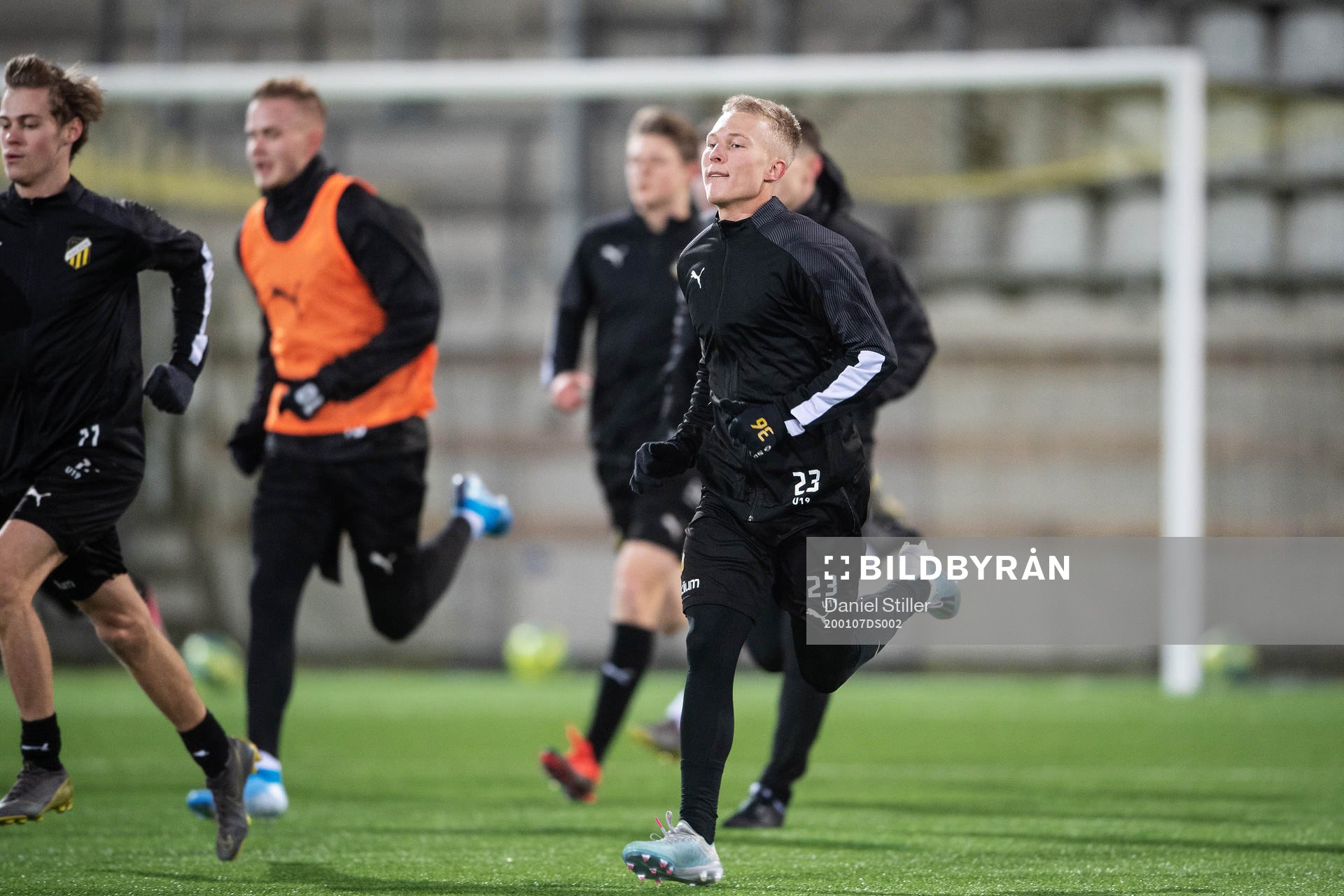 Marcus Bärkroth under en fotbollsträning med Häcken den 7 januari 2020 i Göteborg.