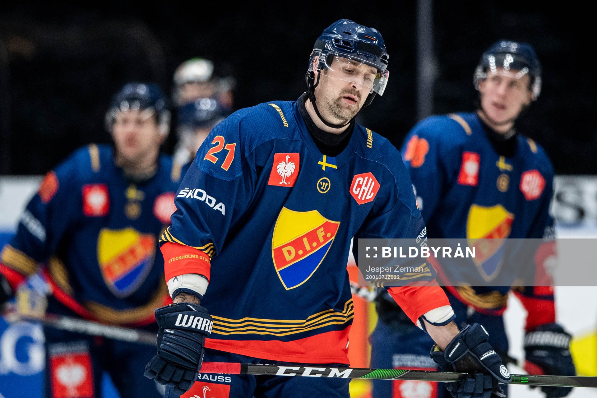 Patrik Berglund of Djurgården looks dejected