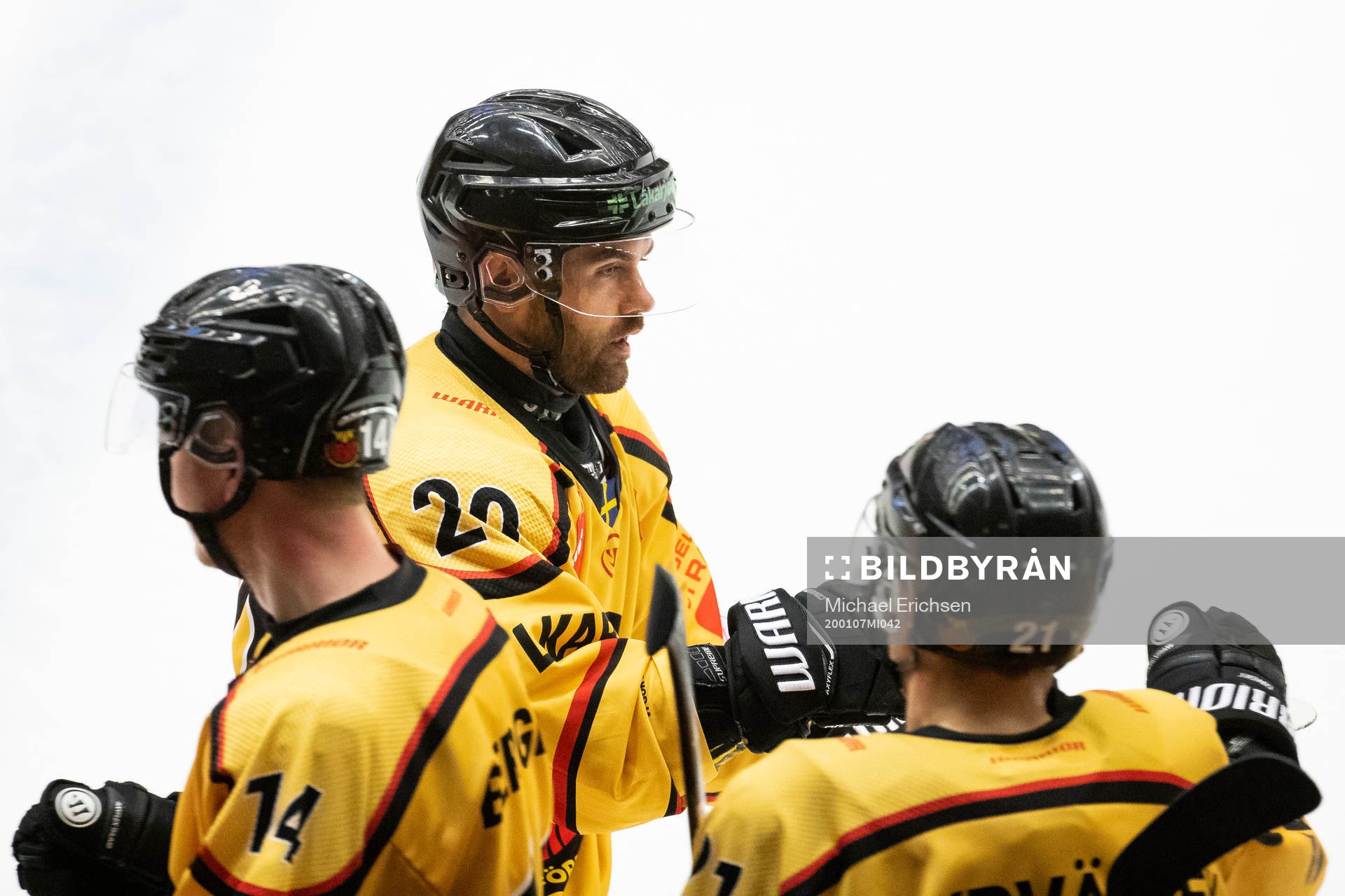 Jack Connolly of Luleå celebrates scoring the game winning