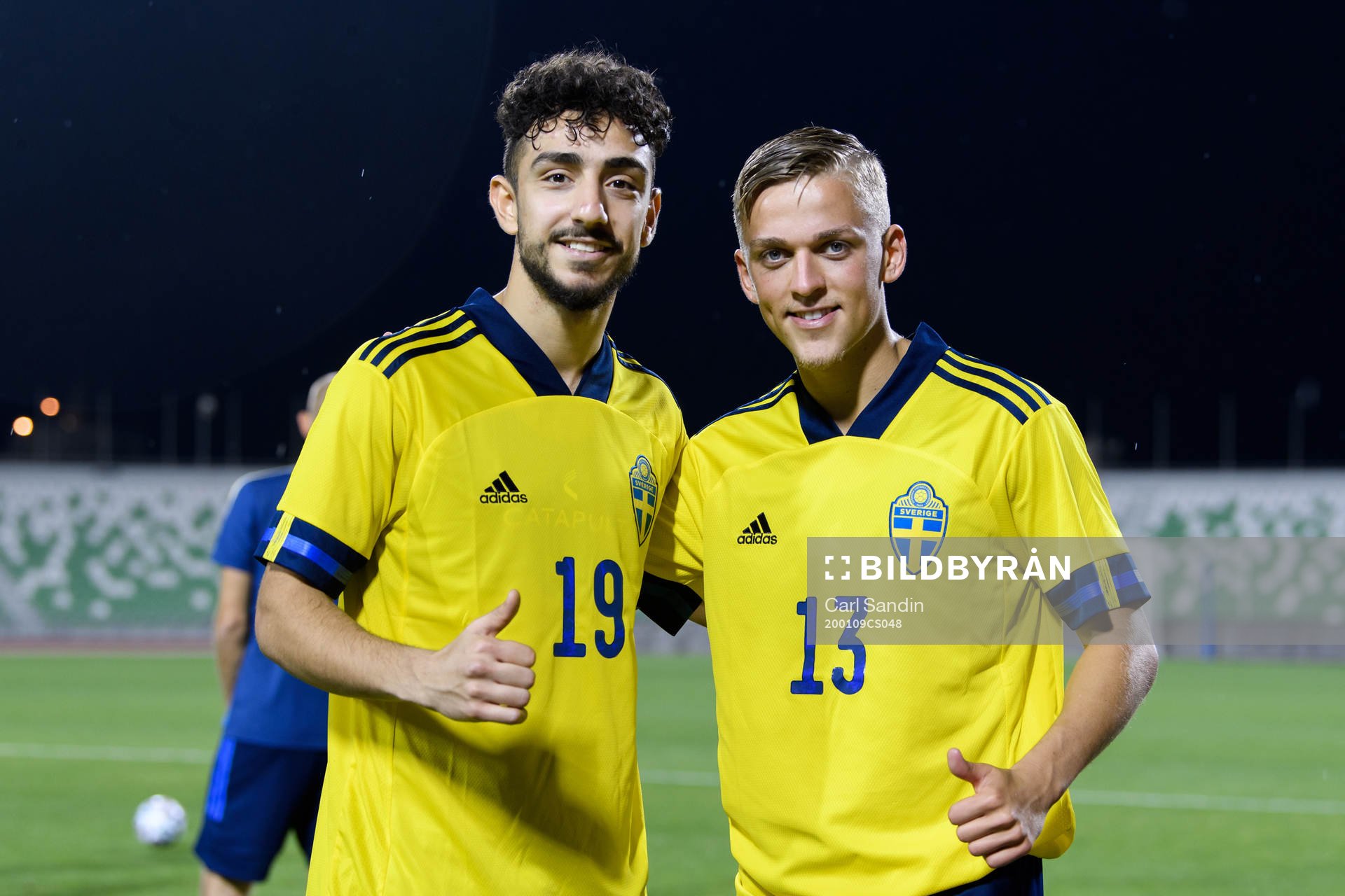 Daleho Irandust and Jesper Karlsson of Sweden poses for a