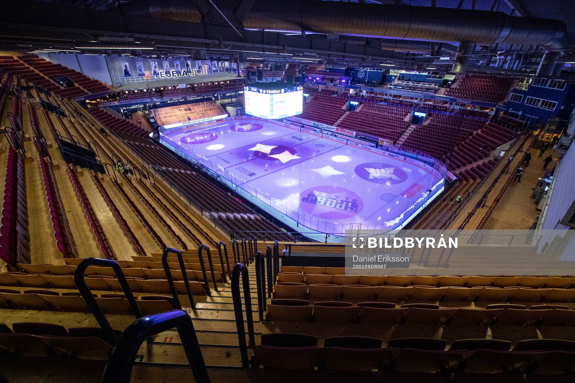 Tegera Arena innan ishockeymatchen i SHL mellan Leksand och