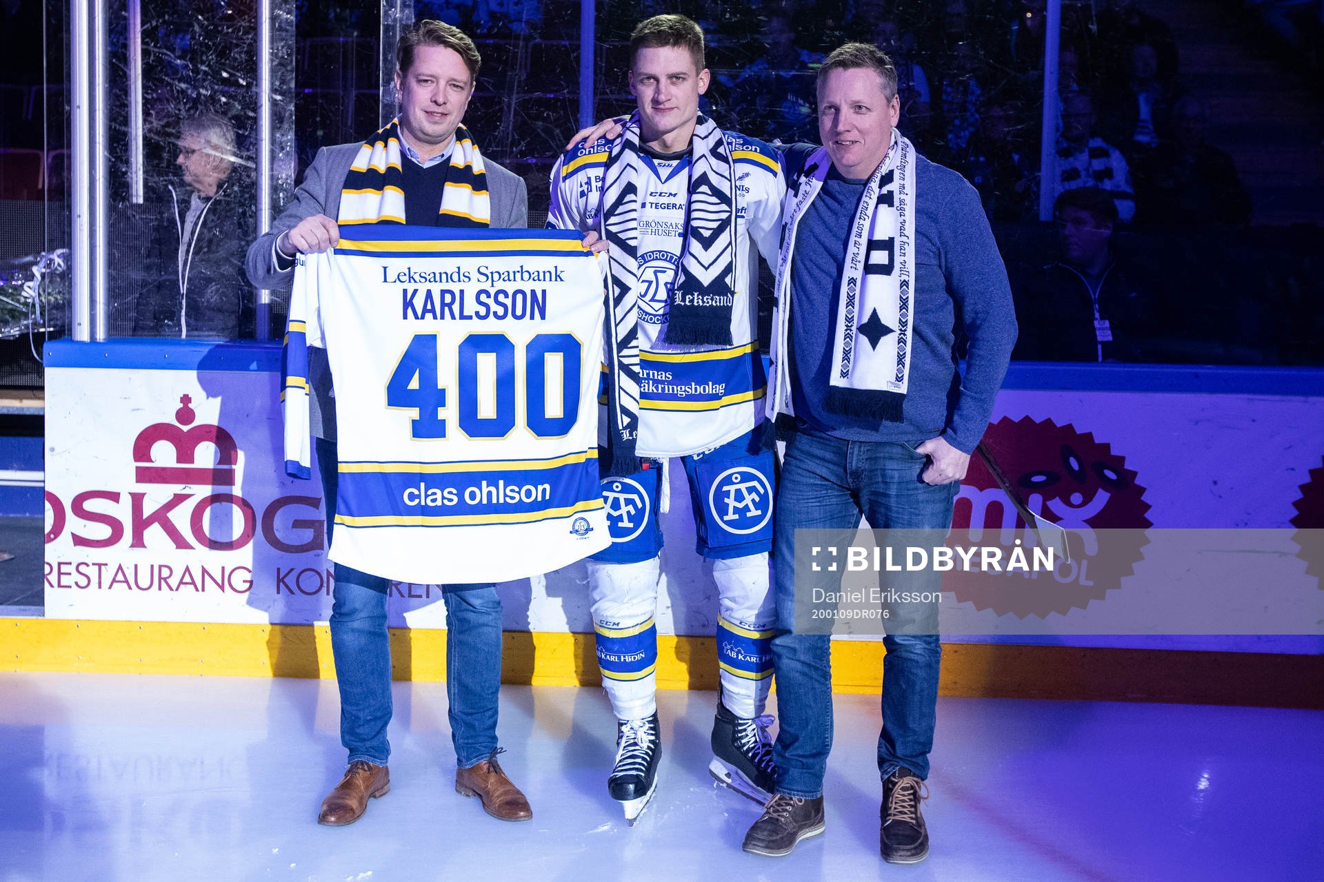 Leksands Martin Karlsson hyllas för 400 matcher här