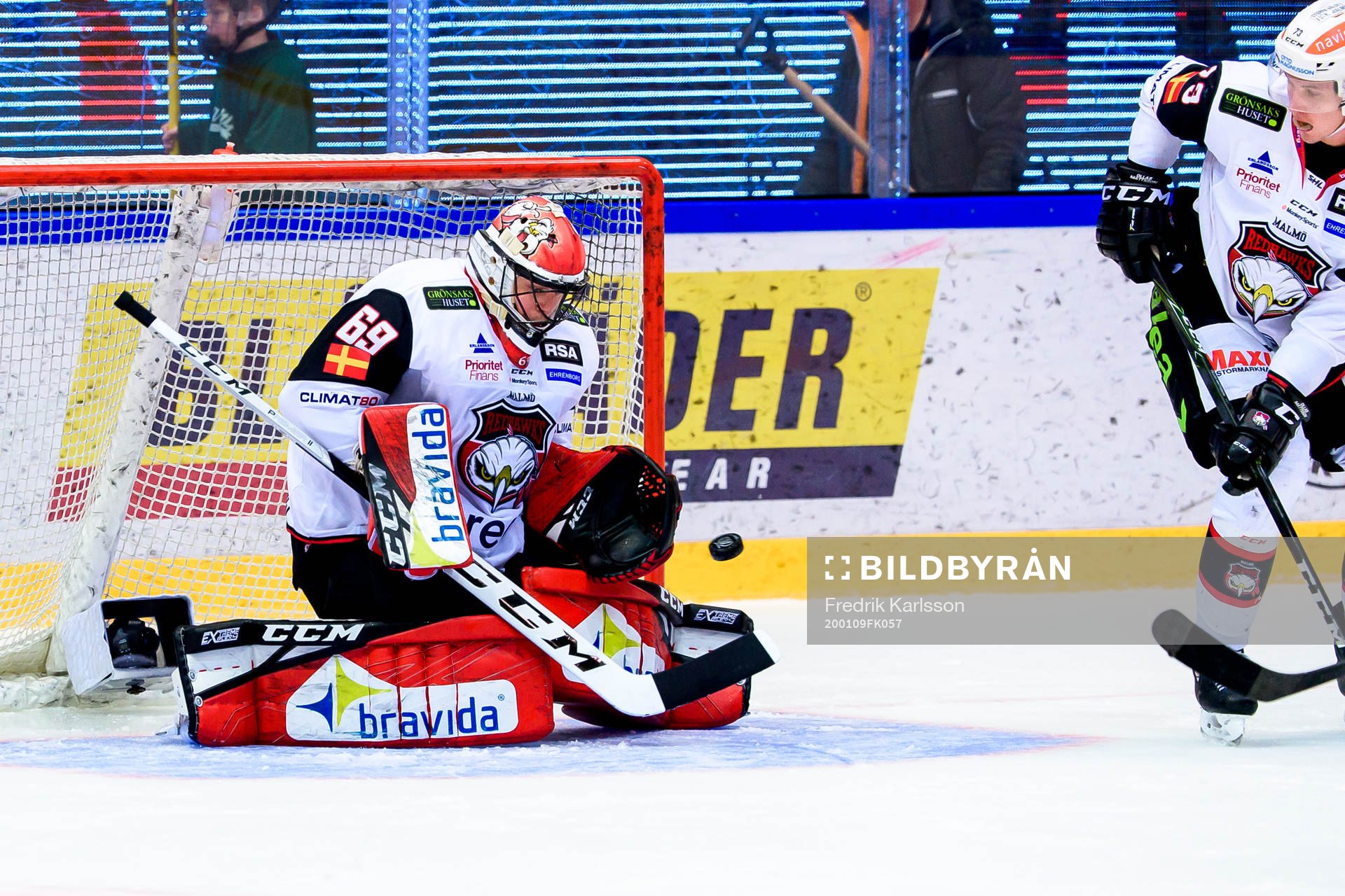 Malmö Redhawks målvakt Oscar Alsenfelt