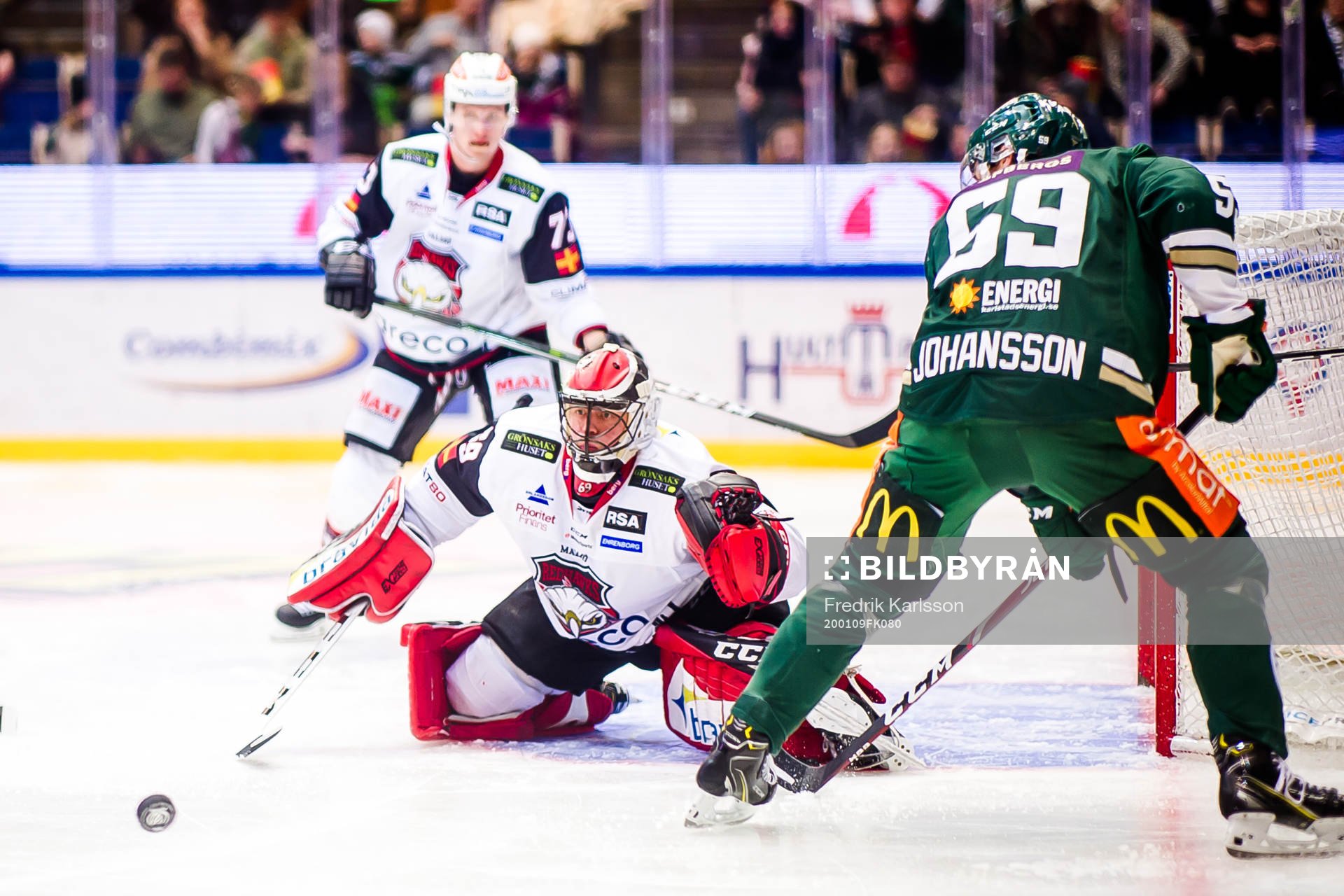 Malmö Redhawks målvakt Oscar Alsenfelt