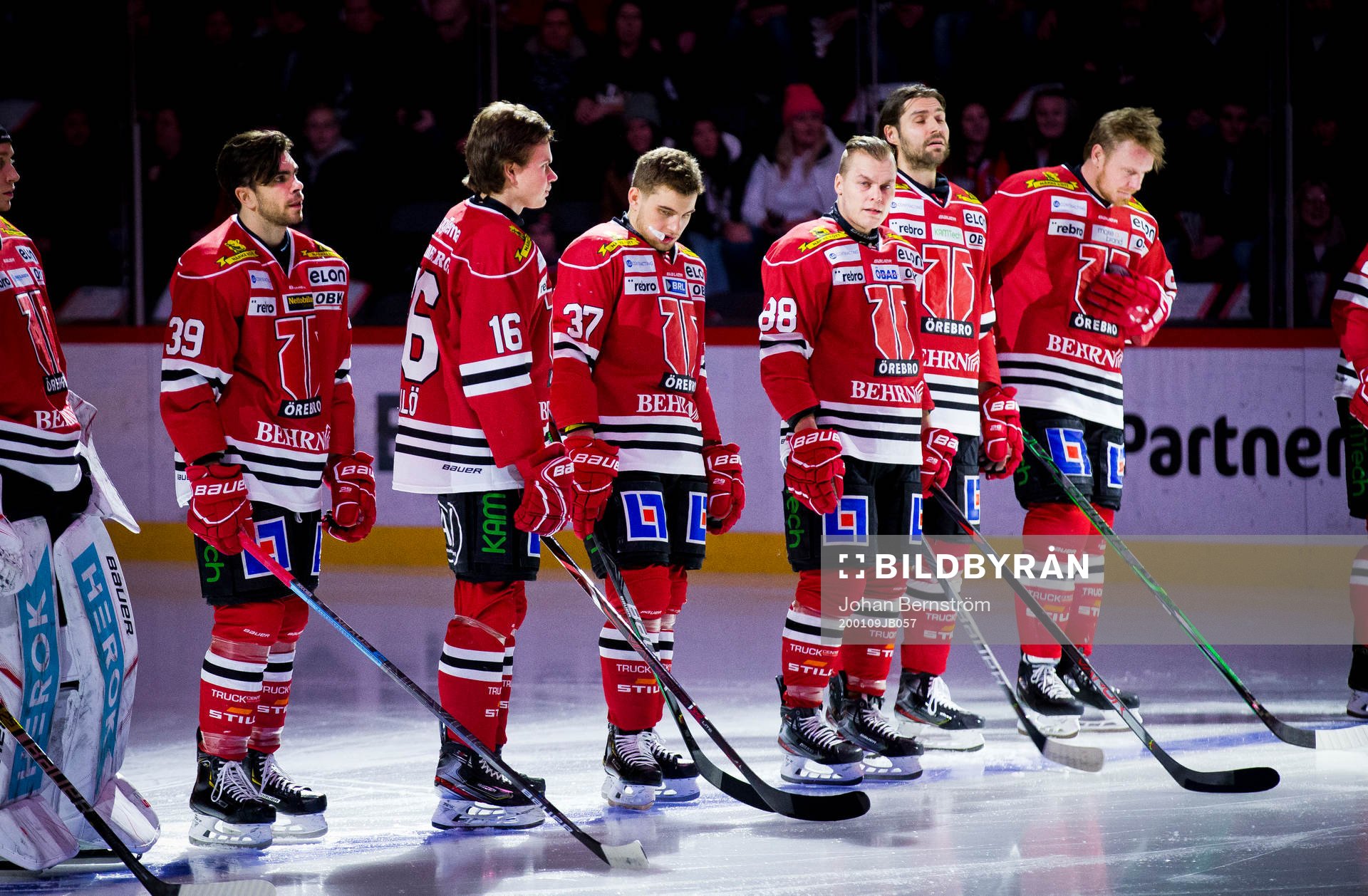 Örebros Jordan Boucher, Lukas Pilö, Glenn Gustafsson och