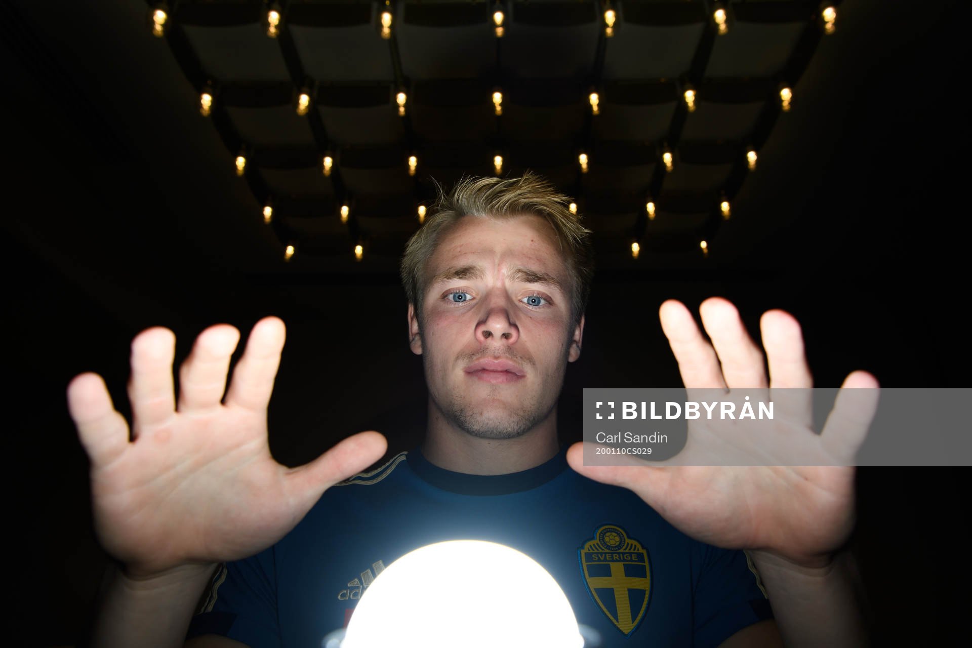 Goalkeeper Isak Andersson poses for a picture