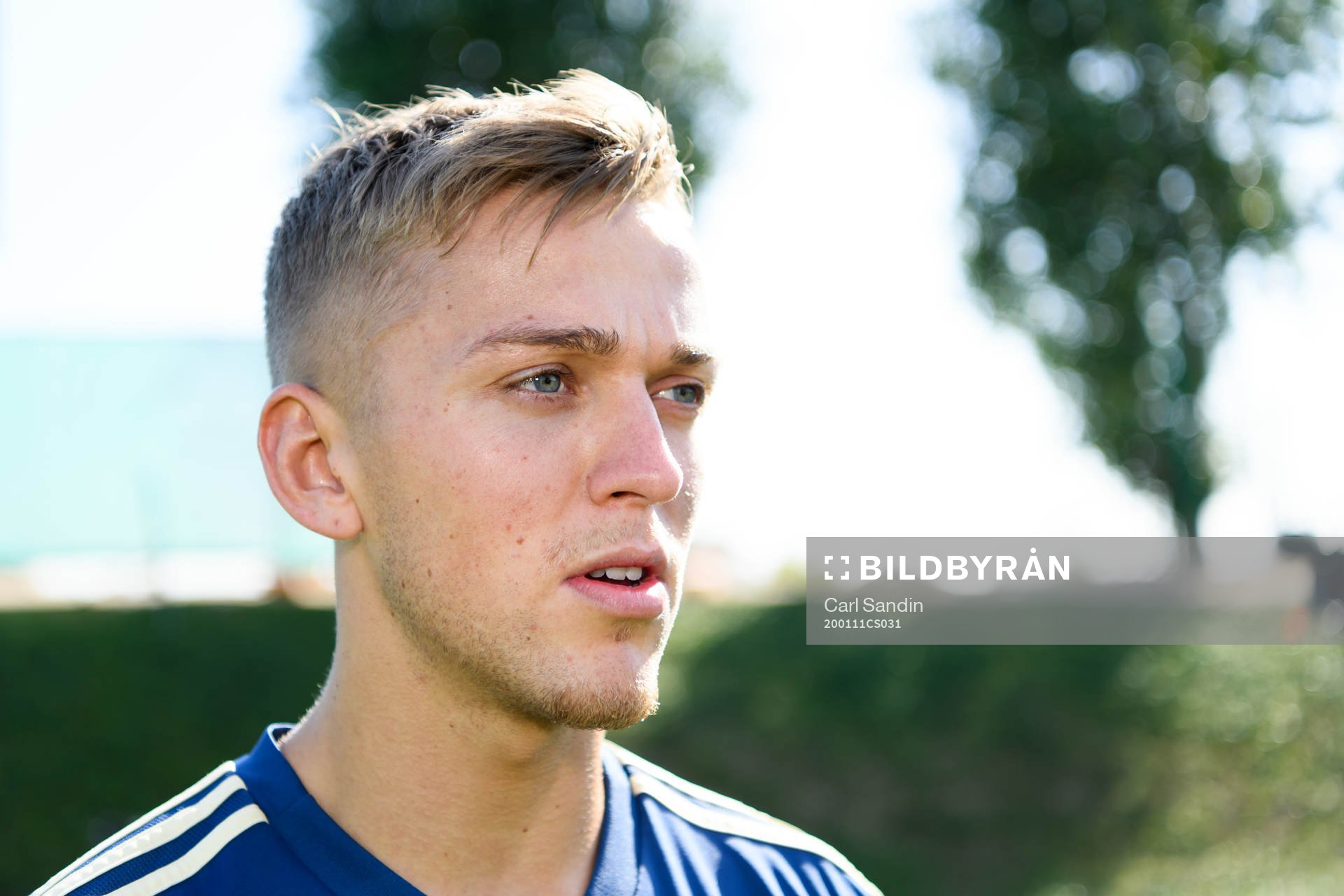 Jesper Karlsson is being interviewed after a training session with the Swedish national team on January 11, 2020 in Doha.